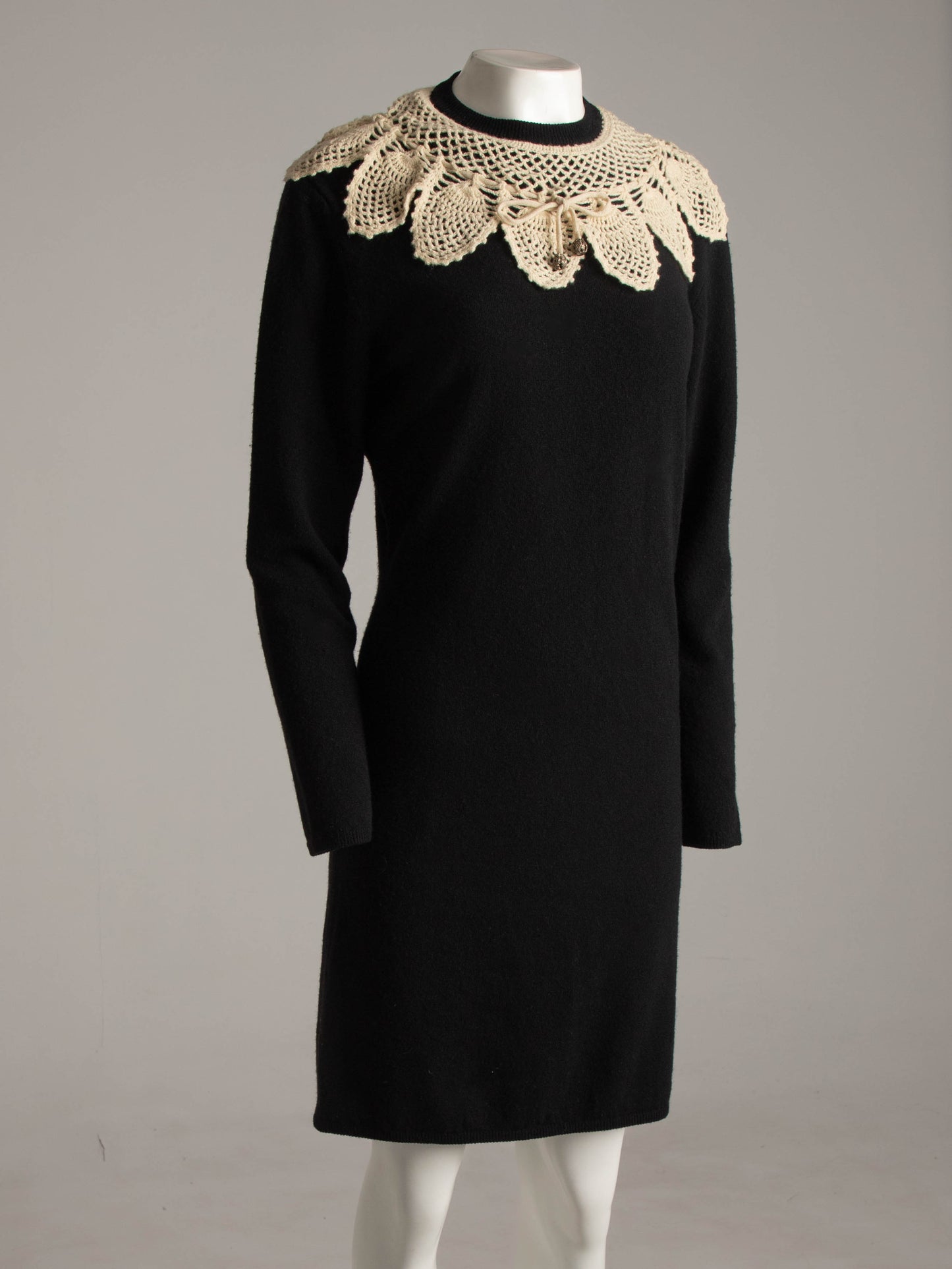 Pour Toi Miss Deanna A/W 1987 Crochet Collar Knit Dress