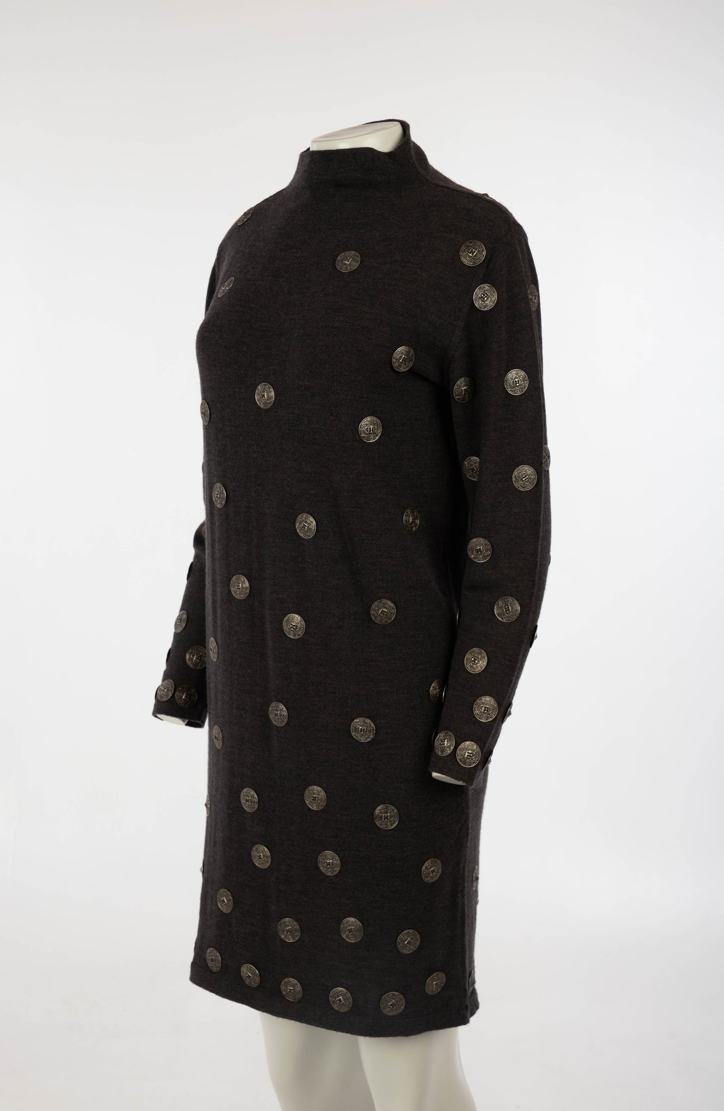 Pour Toi Miss Deanna A/W 1987 Grey Wool with Metal Buttons