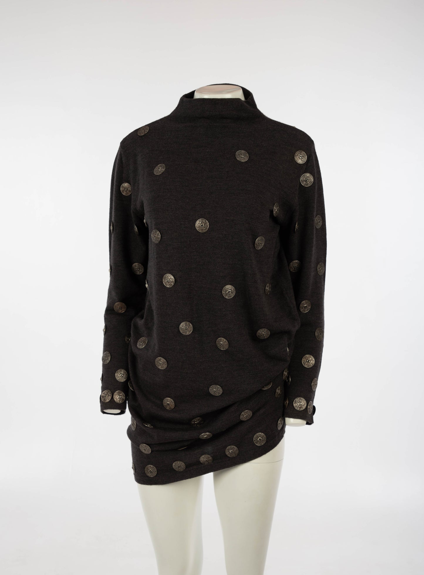 Pour Toi Miss Deanna A/W 1987 Grey Wool with Metal Buttons