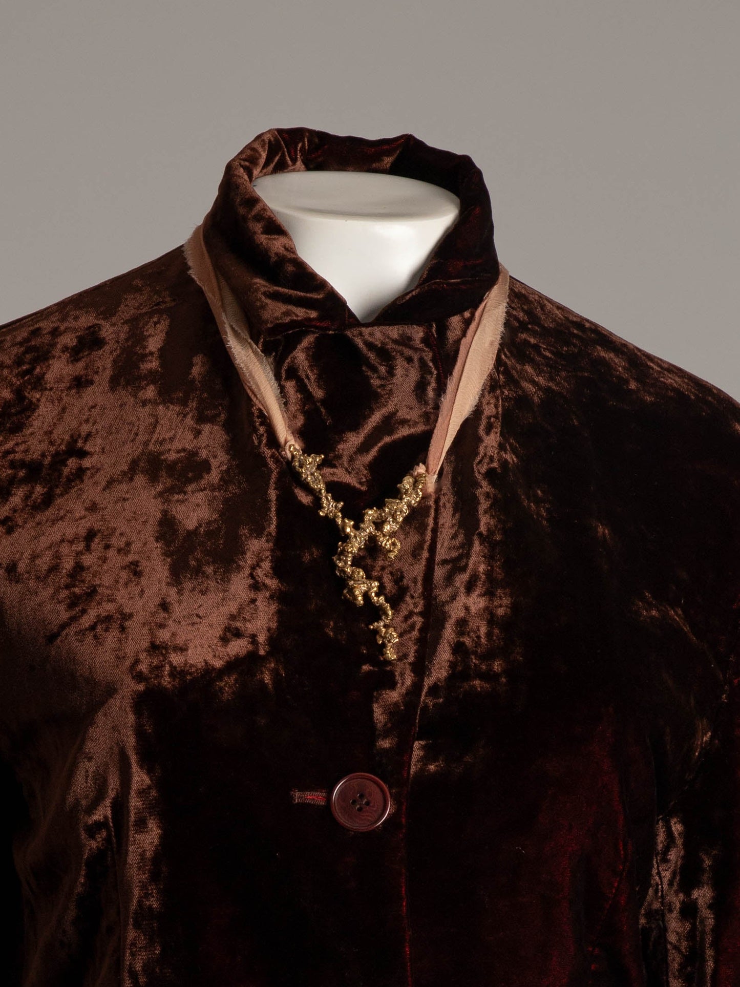 Elizaveta Alyson Rubin Sea Foam Entrails on Peach Silk Ribbon