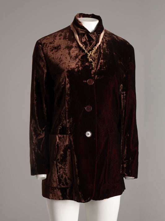 Callaghan Romeo Gigli Era 1994 Brown Velvet Blazer
