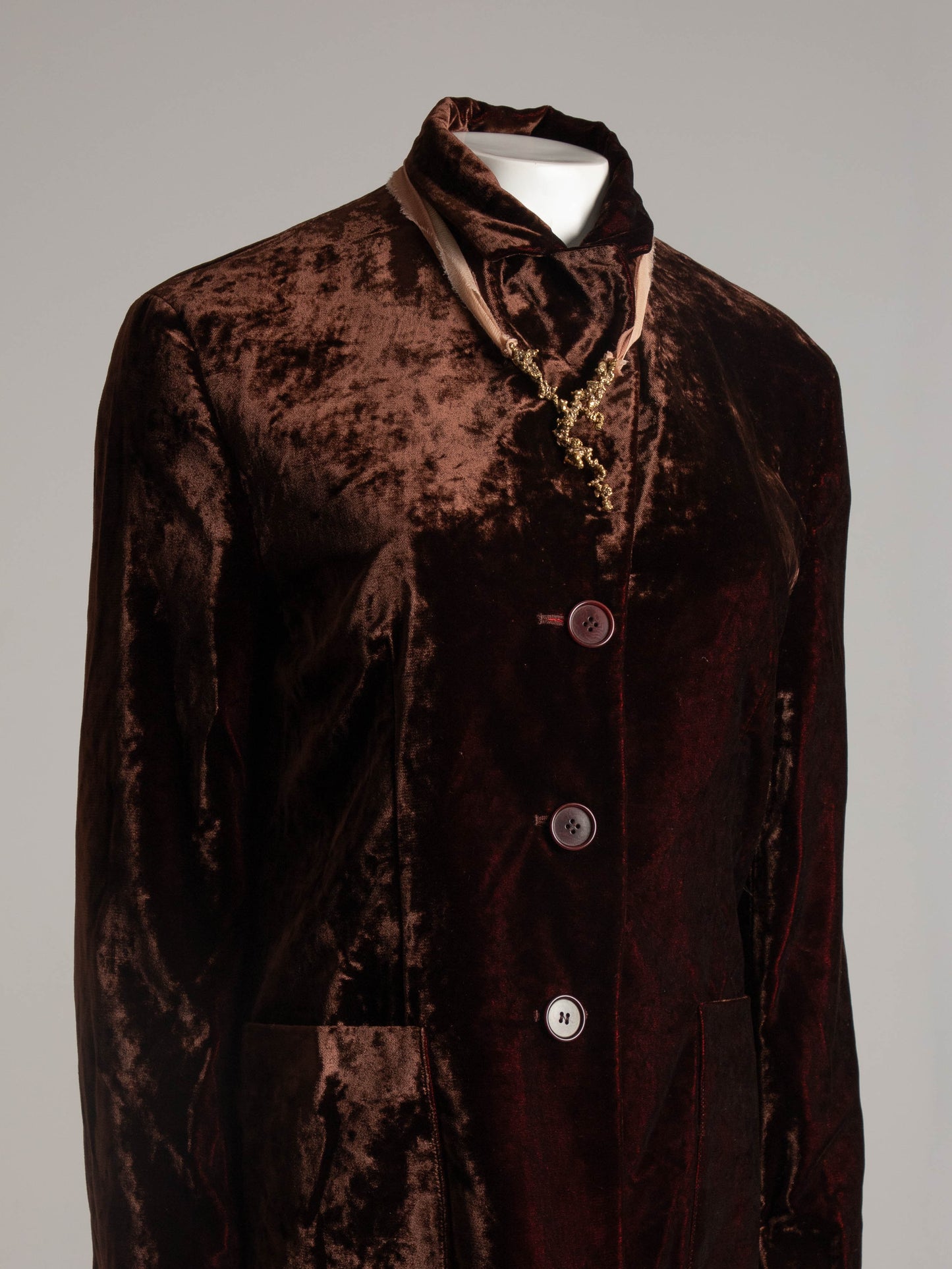 Elizaveta Alyson Rubin Sea Foam Entrails on Peach Silk Ribbon