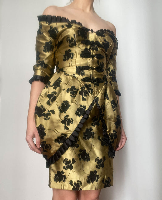 Isabelle Allard Baroque Dress in Gold and Black