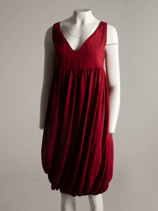Romeo Gigli - G Gigli Burgundy Puffball Dress
