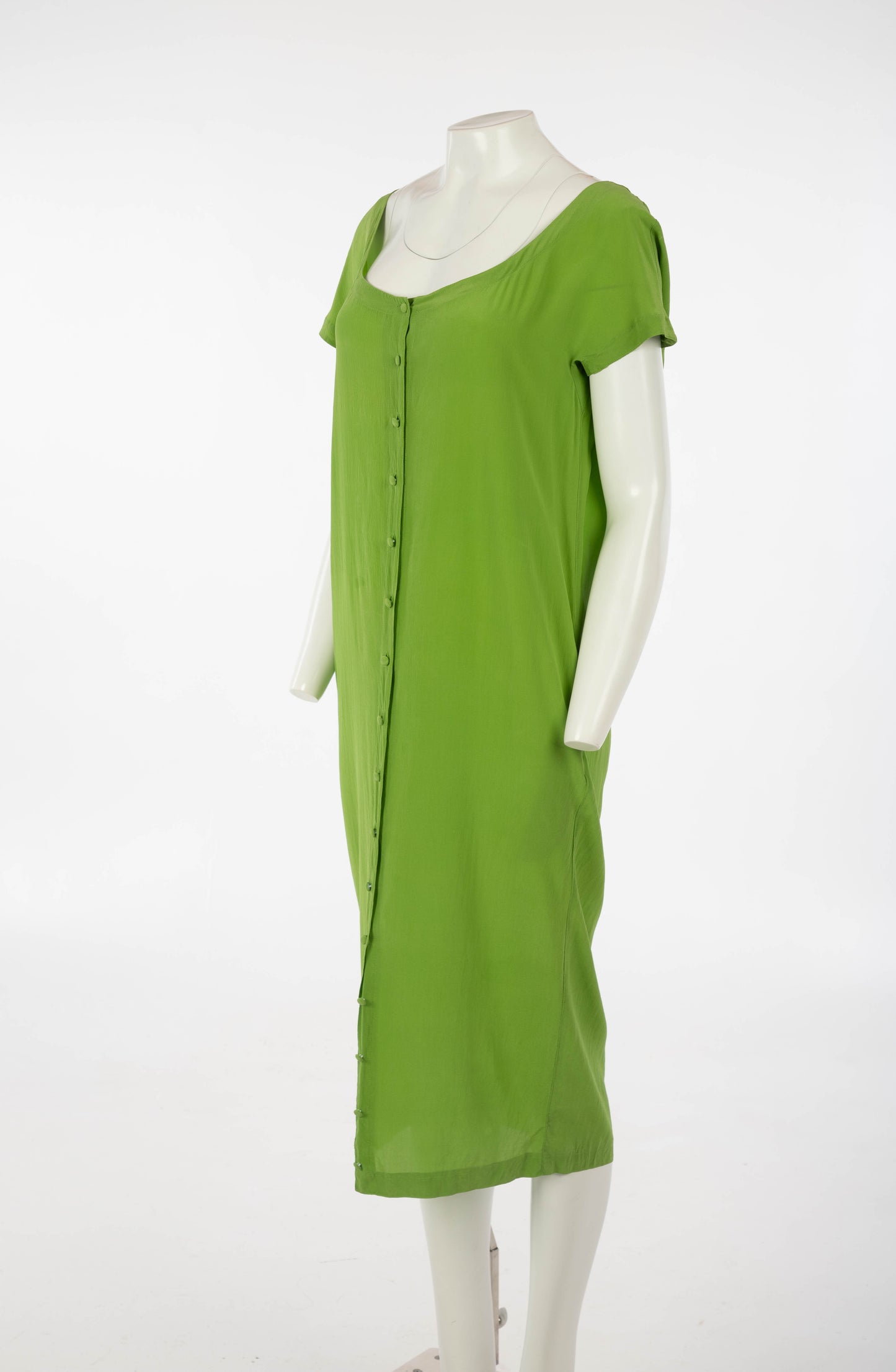 Adeline André Green Silk Dress