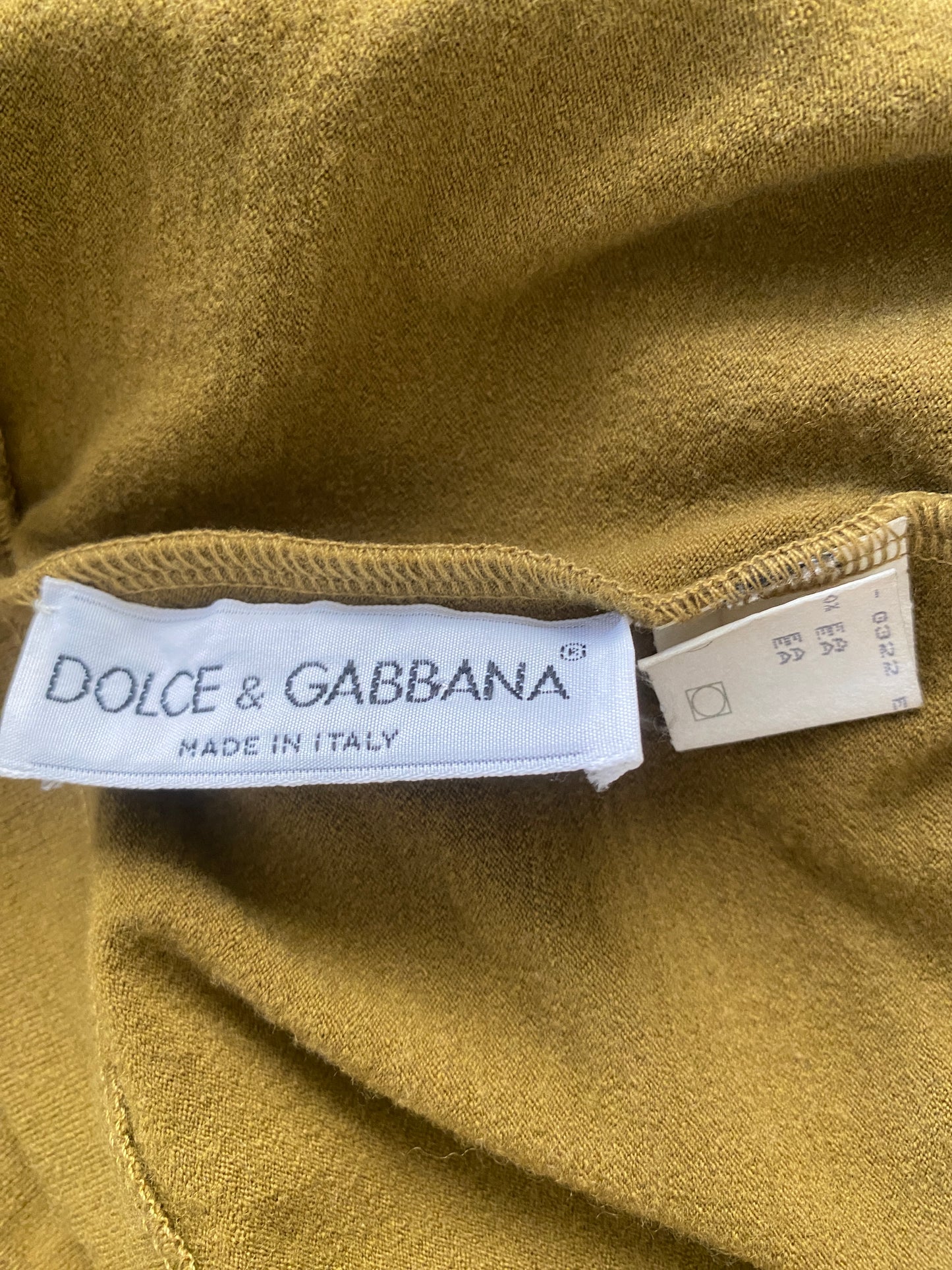 Dolce & Gabbana A/W 1991 Seaweed Green Silk Hem Dress