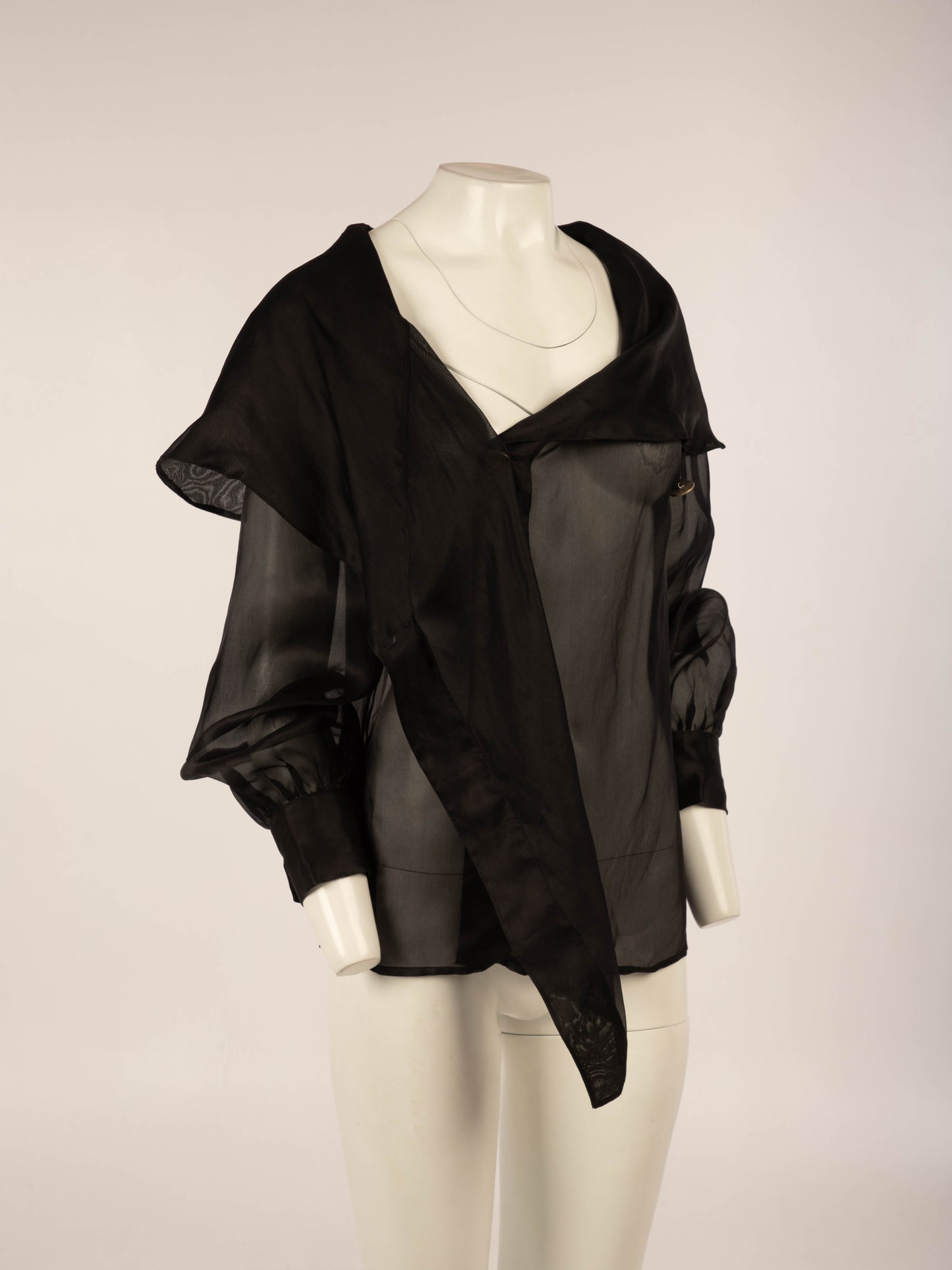 Piano Piano Dolce Carlotta Black Silk Organza Sailor Blouse