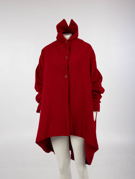 Dolce & Gabbana A/W 1990 Red Pointed Collar Coat