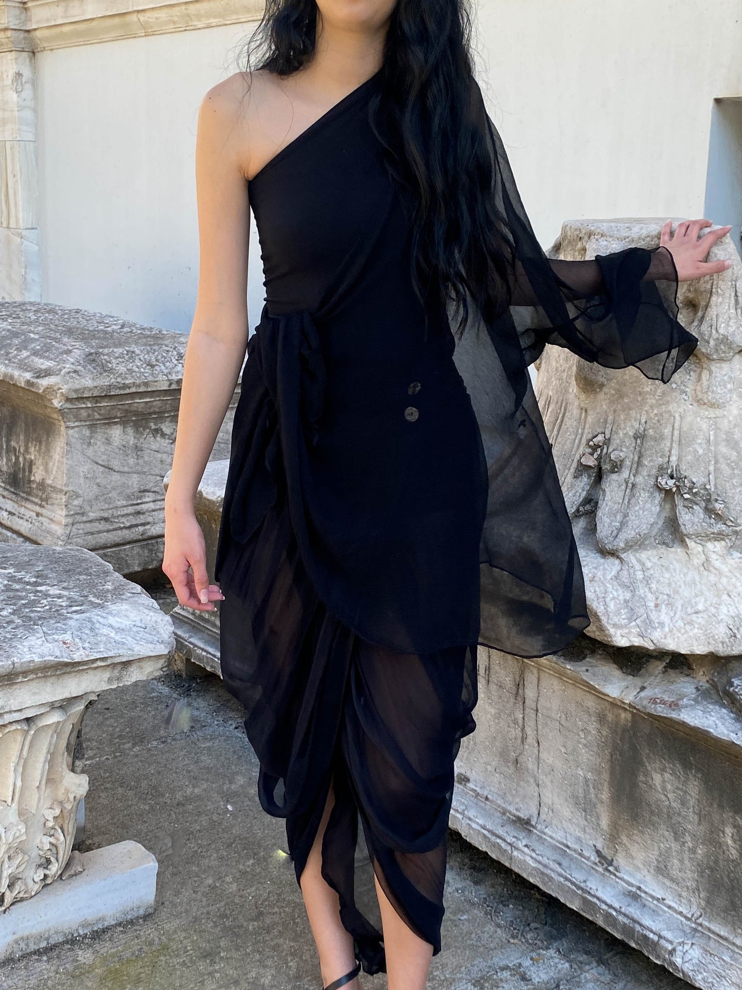 Celia Phillips Black Silk 'Persephone' Blouse