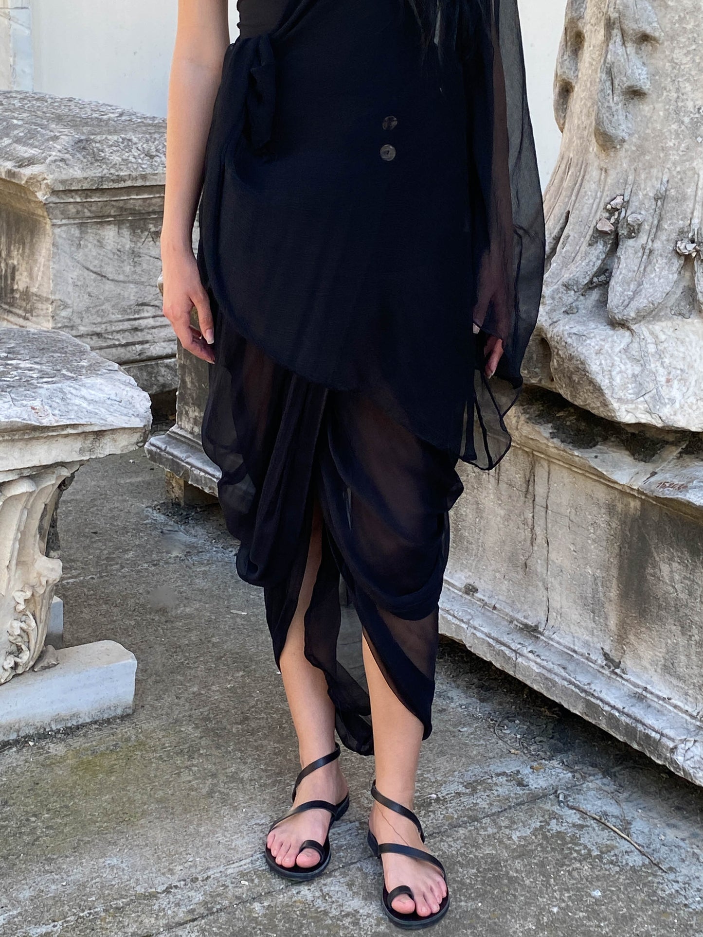 Celia Phillips Black Silk 'Hypnos' Skirt