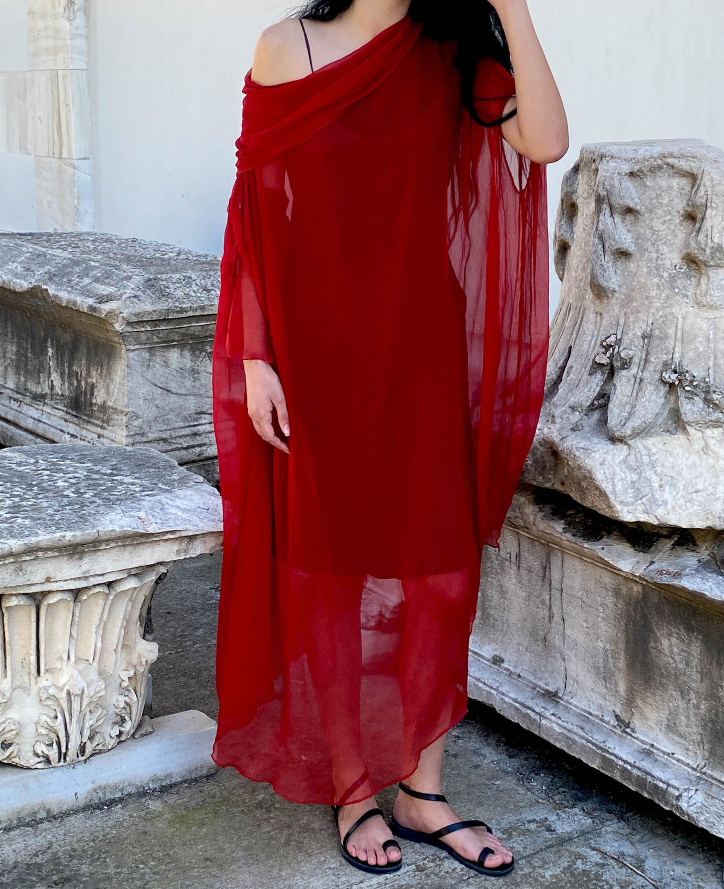 Celia Phillips Red Silk 'Atropos' Dress