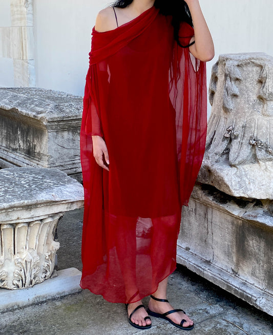 Celia Phillips Red Silk 'Atropos' Dress