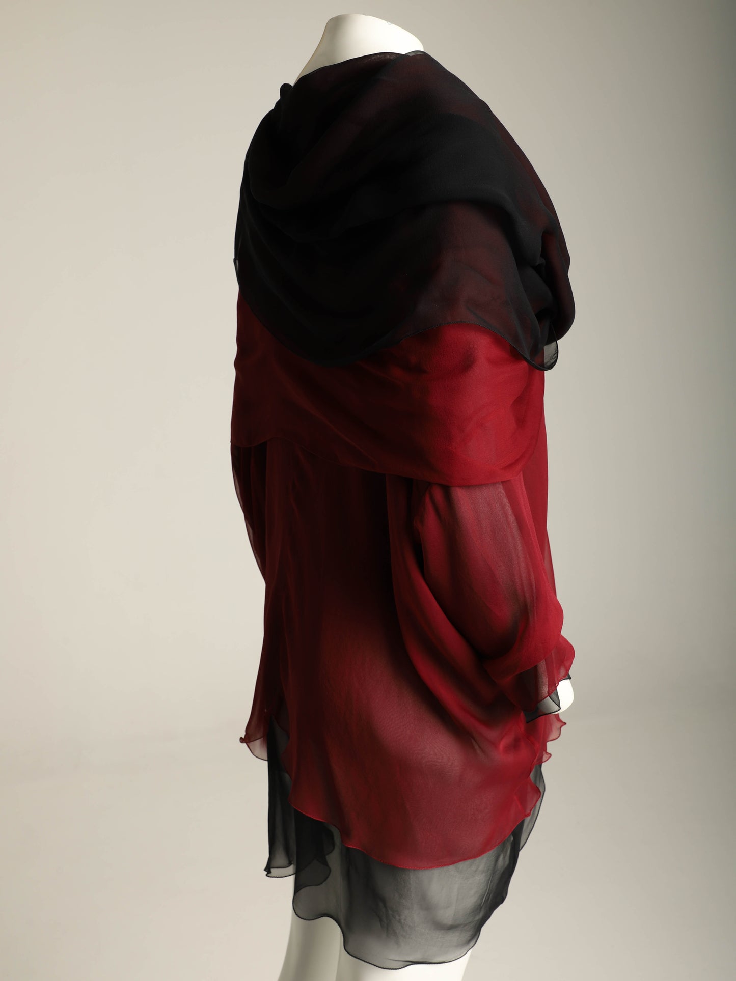 Dolce & Gabbana 1990 Silk Layered Purple and Red Blouse