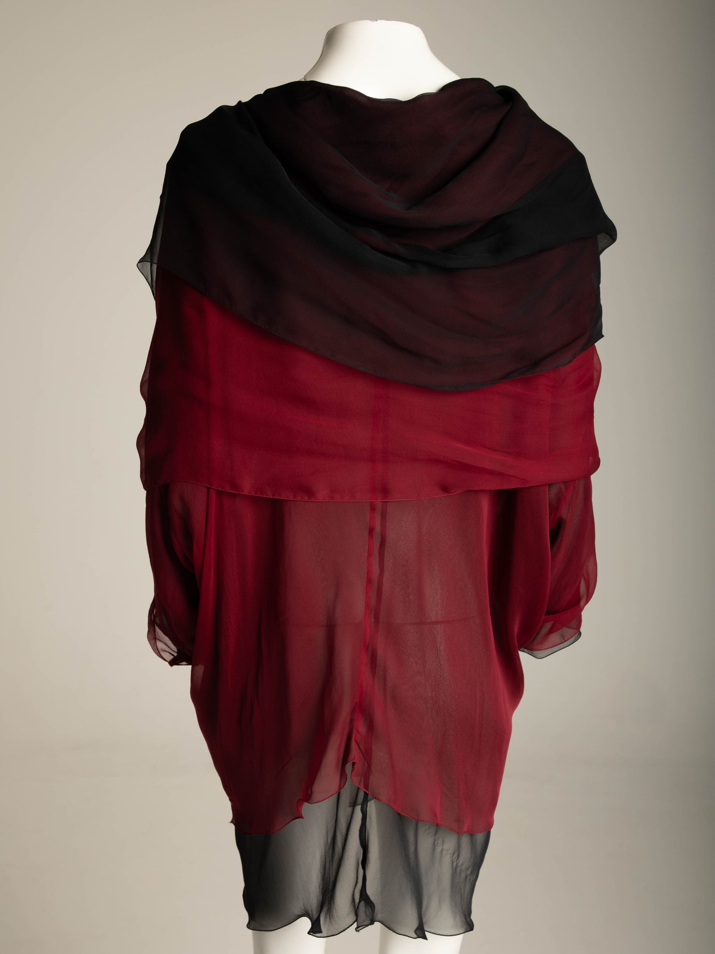 Dolce & Gabbana 1990 Silk Layered Purple and Red Blouse