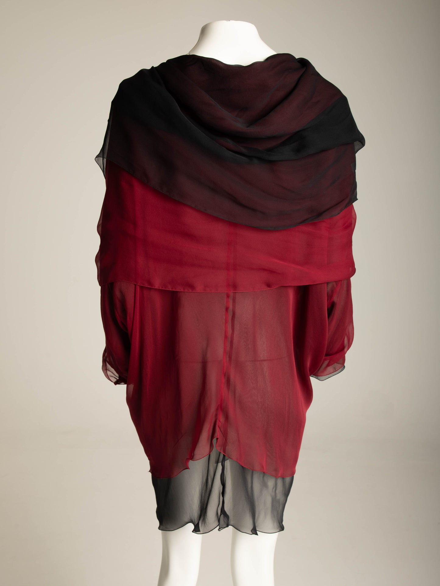 Dolce & Gabbana 1990 Silk Layered Purple and Red Blouse