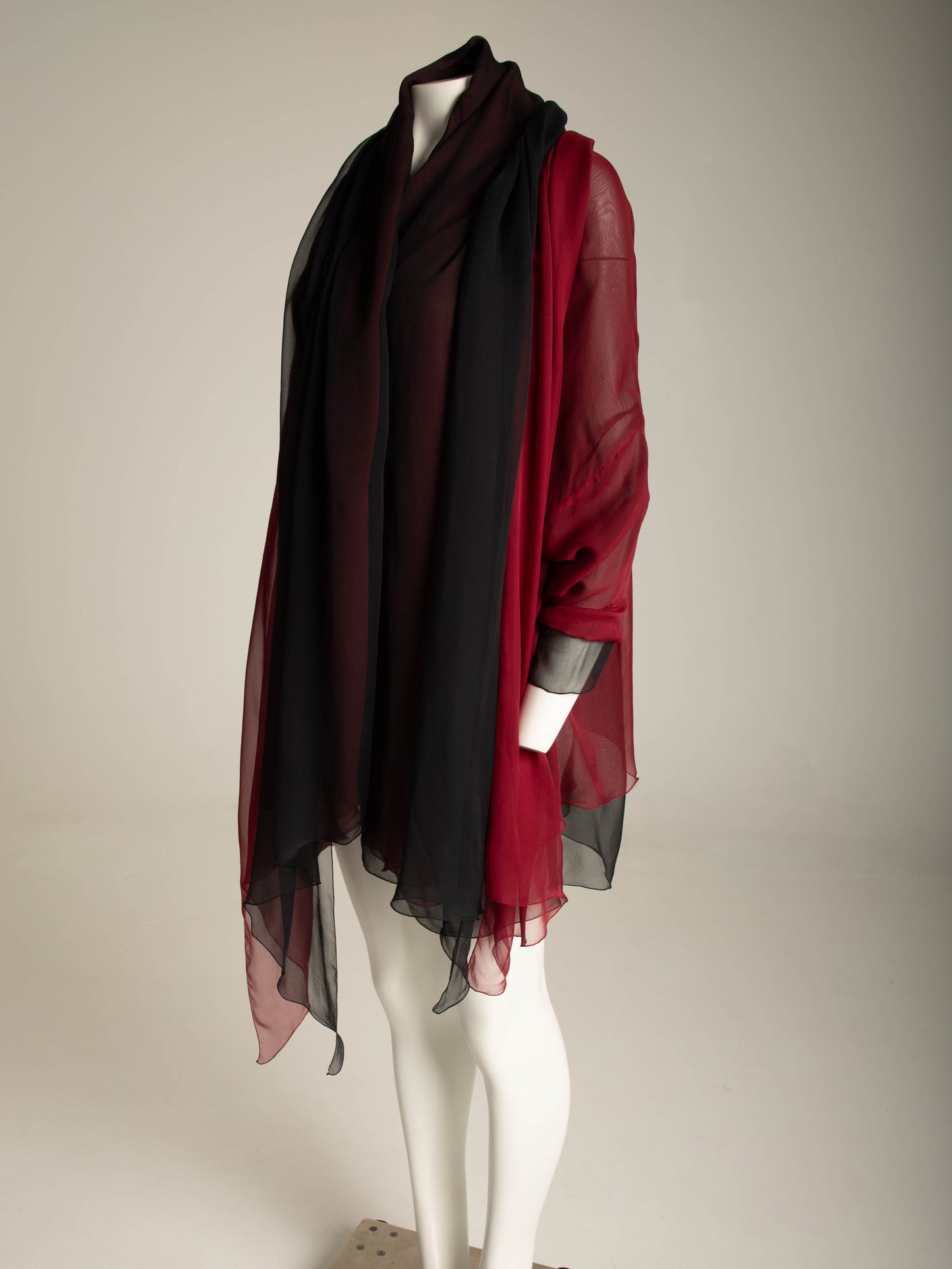Dolce & Gabbana 1990 Silk Layered Purple and Red Blouse