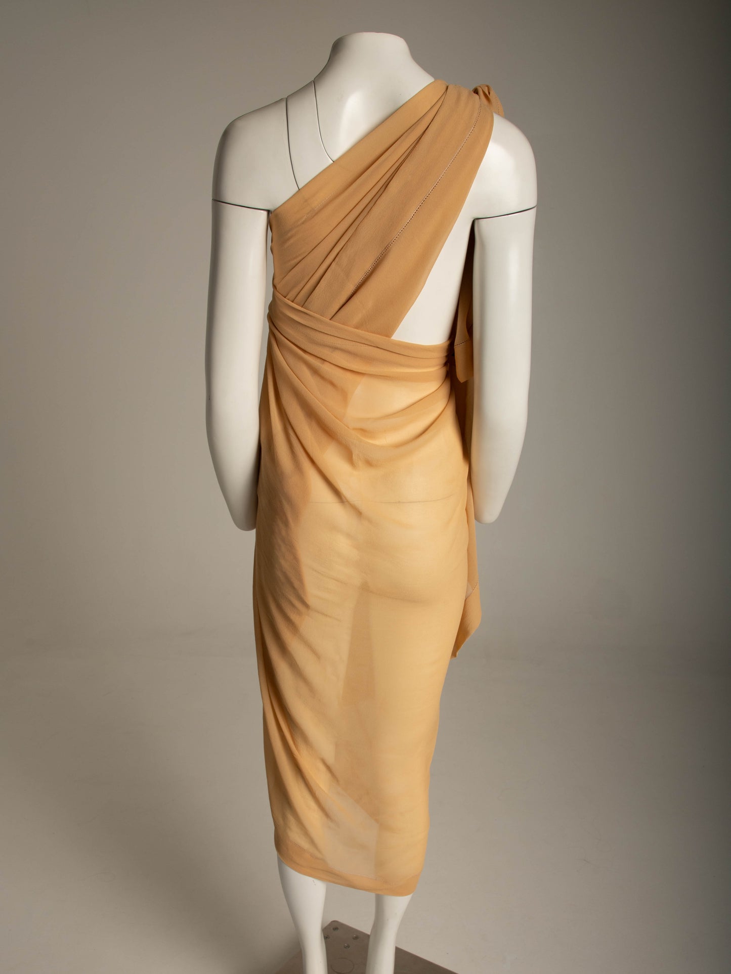 Giorgio Armani Peach Silk Georgette Shawl