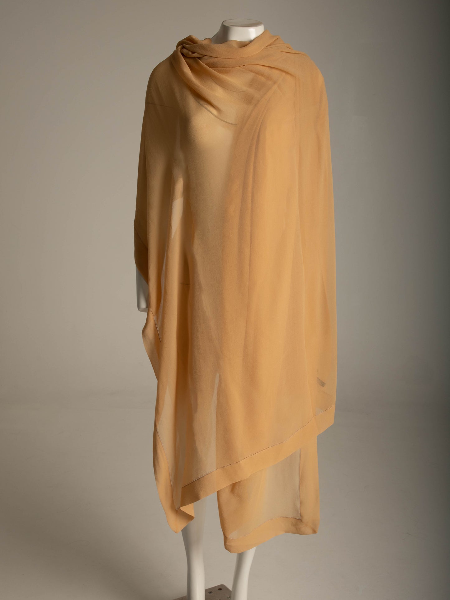 Giorgio Armani Peach Silk Georgette Shawl