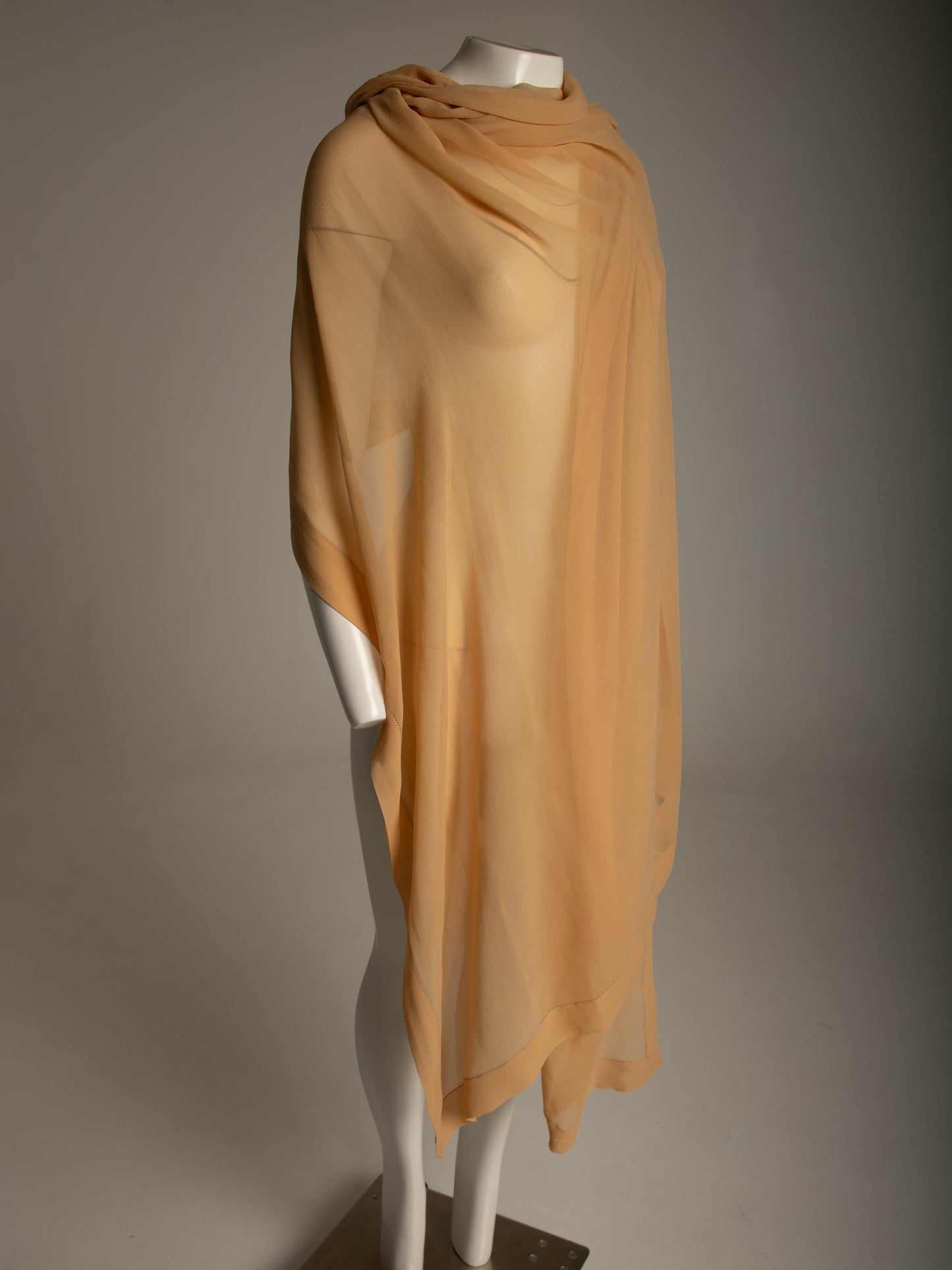 Giorgio Armani Peach Silk Georgette Shawl
