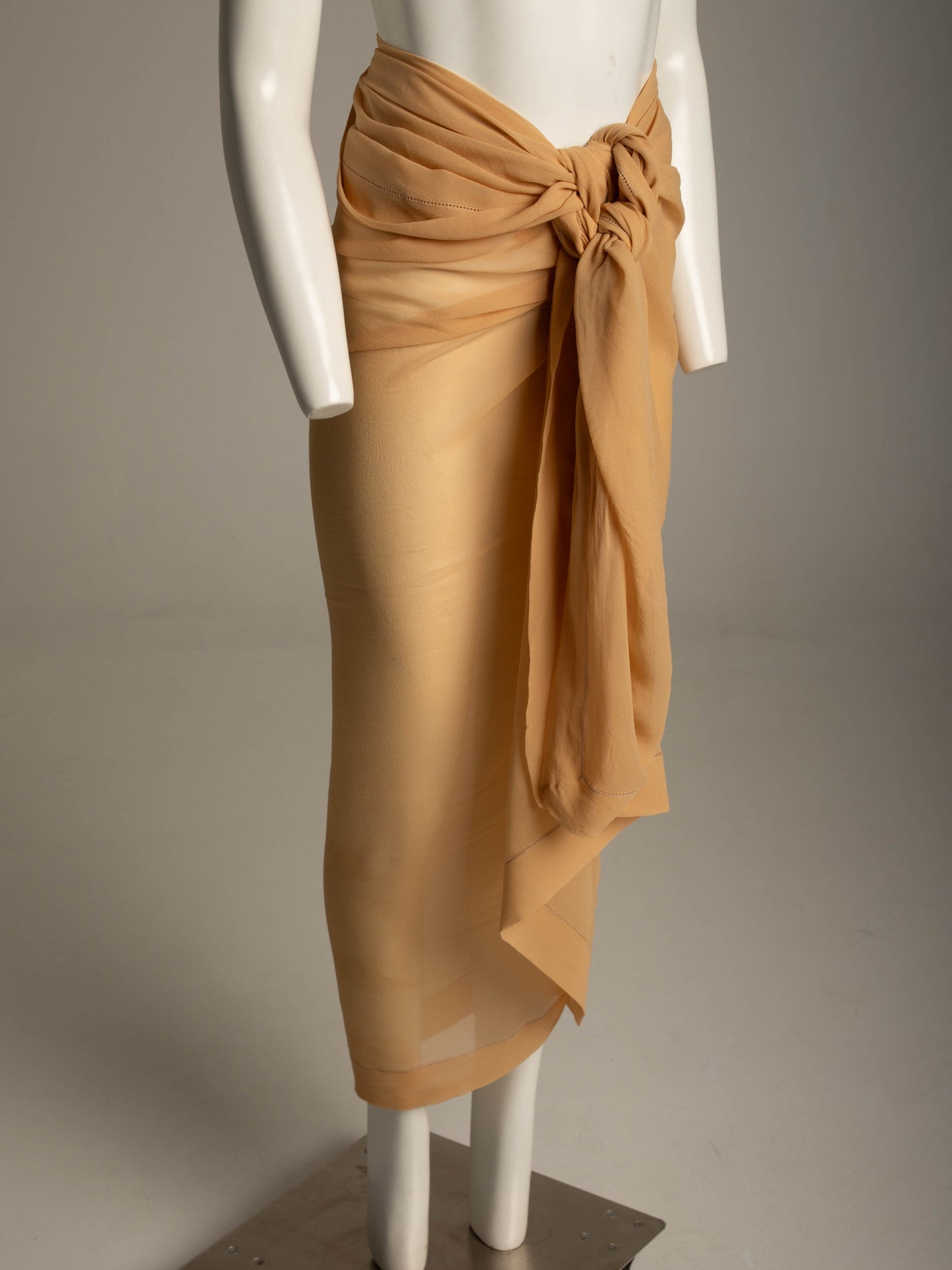 Giorgio Armani Peach Silk Georgette Shawl