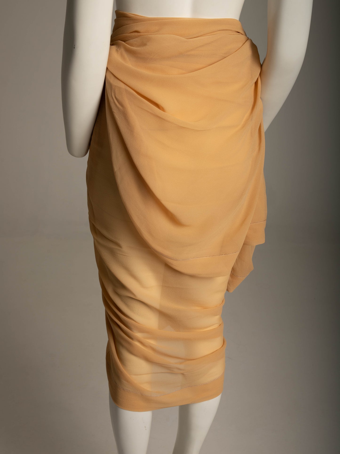 Giorgio Armani Peach Silk Georgette Shawl