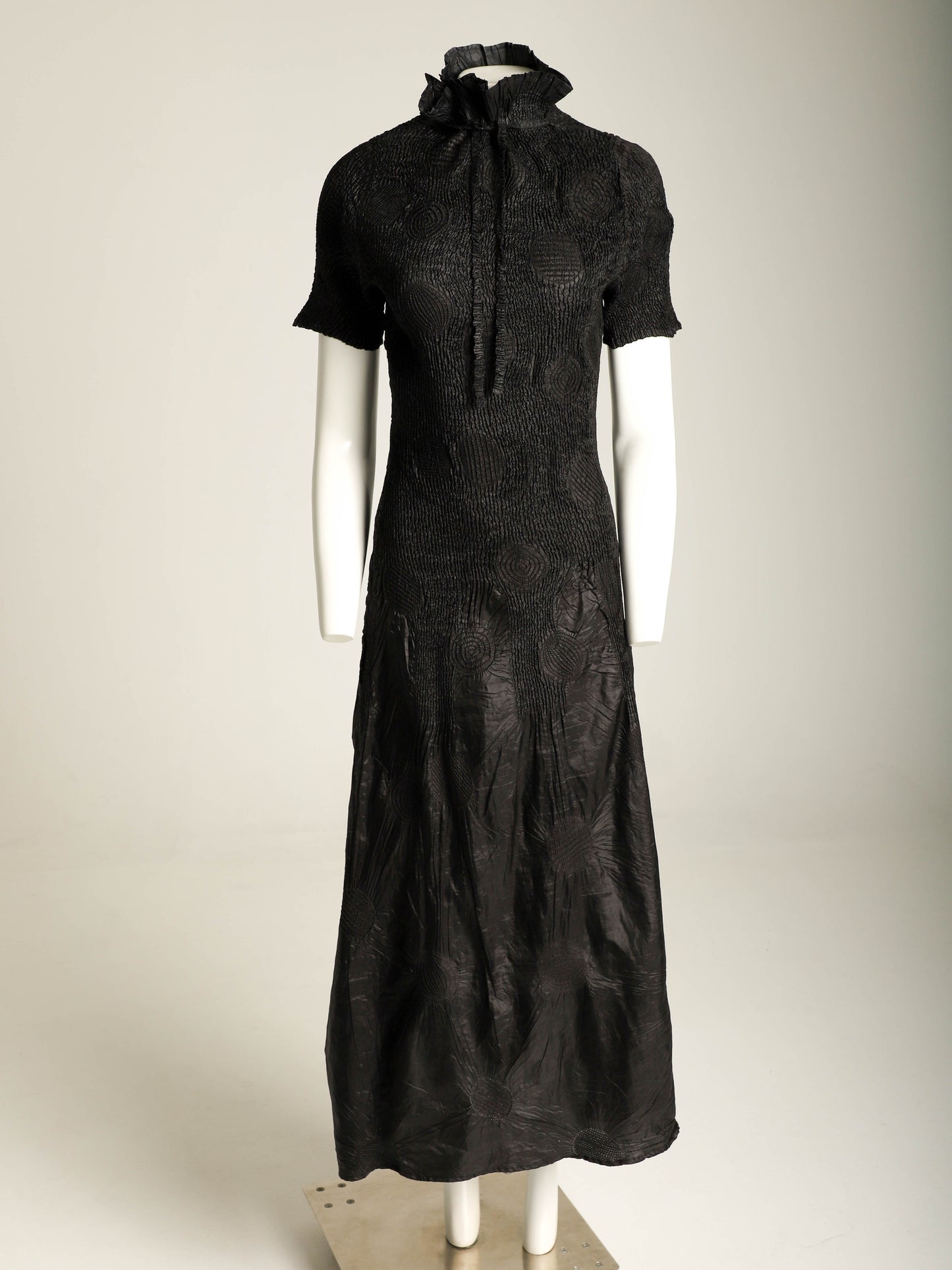 Yoshiki Hishinuma Black Crimp Pleated Dress
