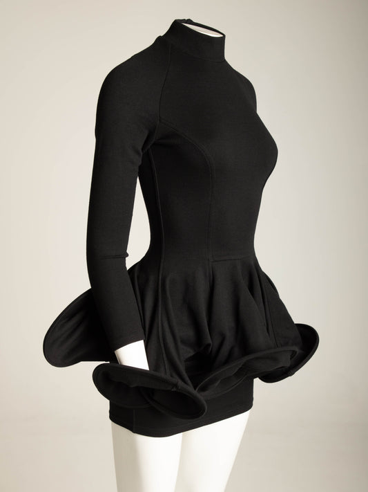 Emilio Cavallini Black Spiral Skirt Dress