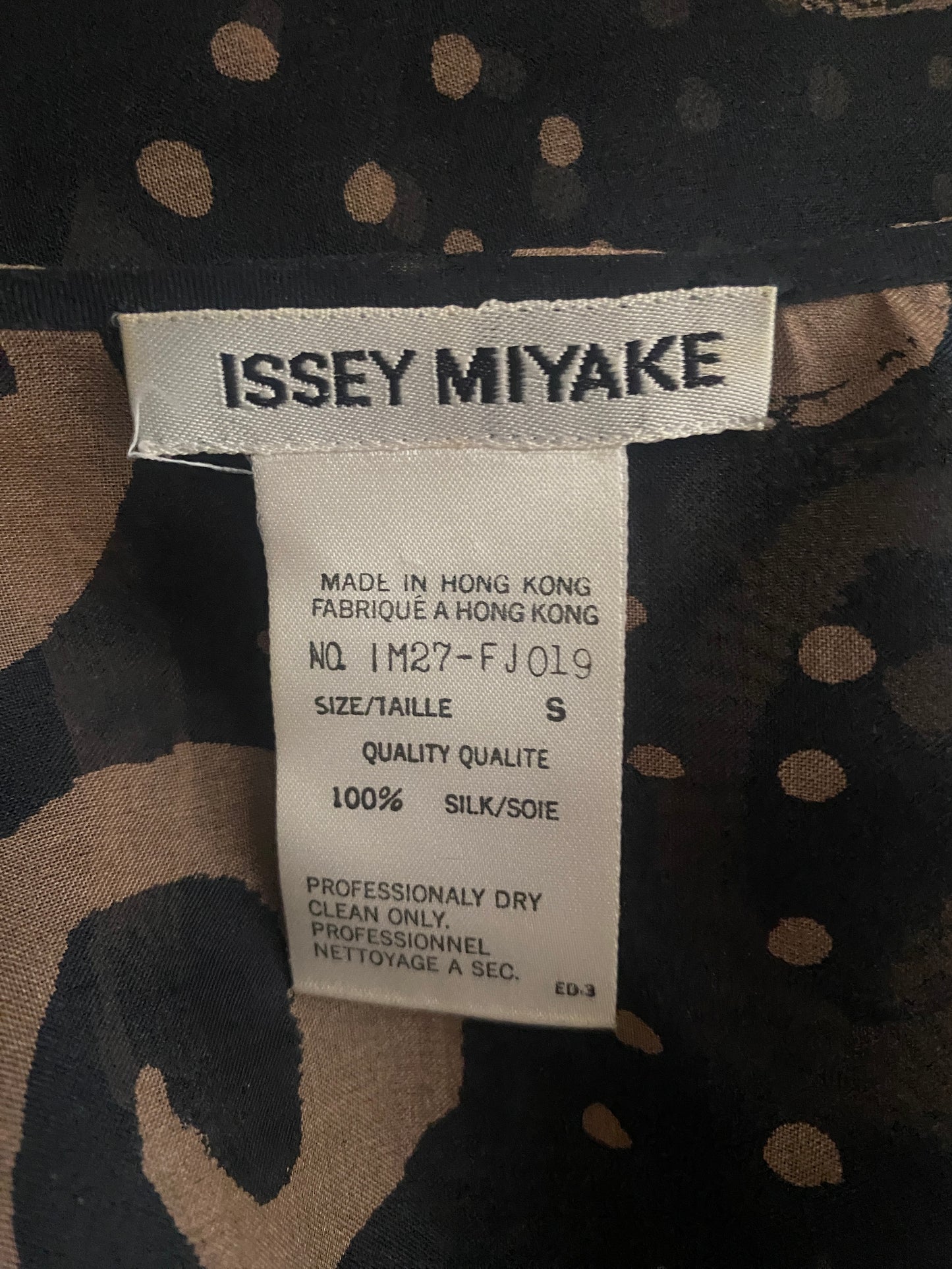 Issey Miyake S/S 1992 Swirl Design Silk Organza Blouse