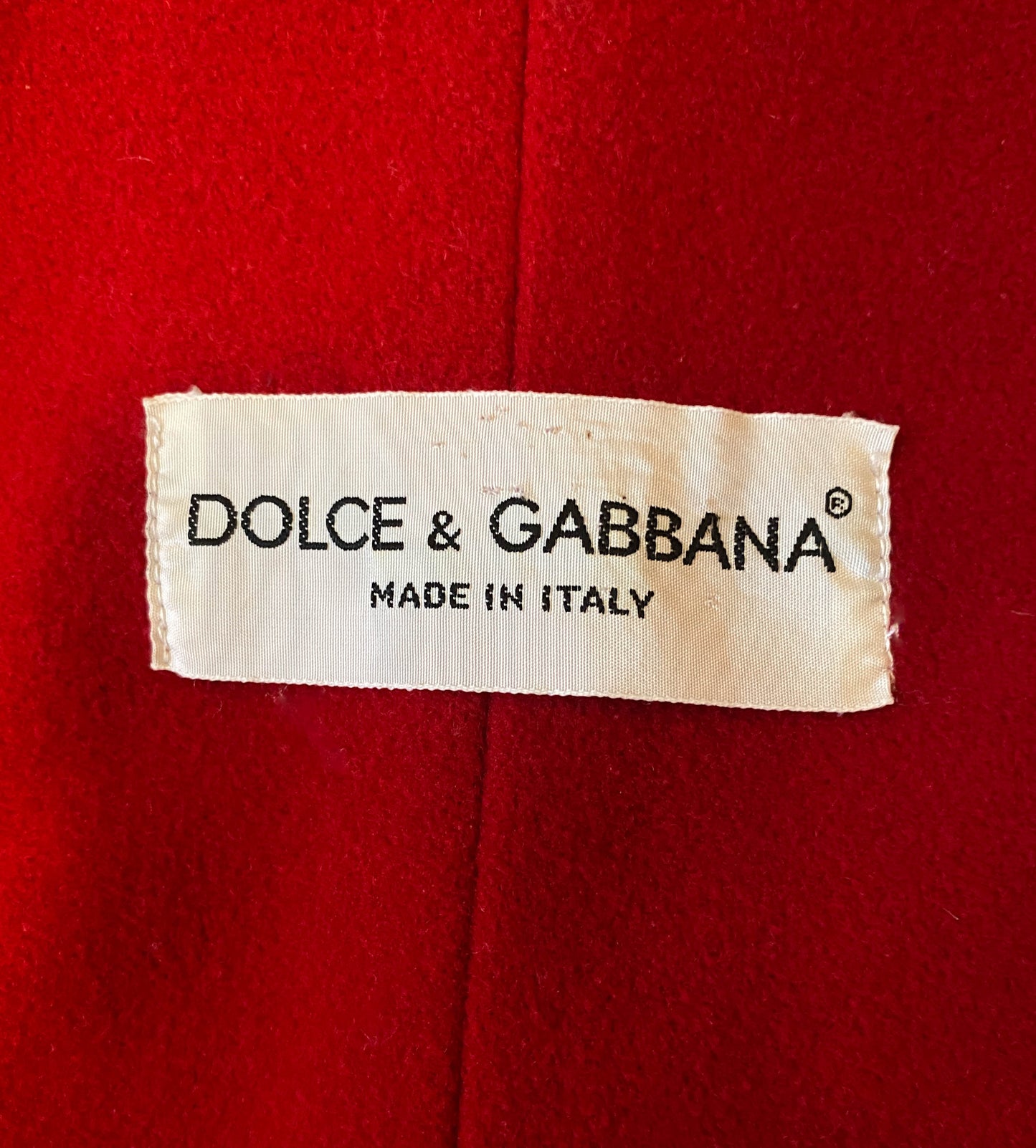 Dolce & Gabbana Red Wool Coat A/W 1990