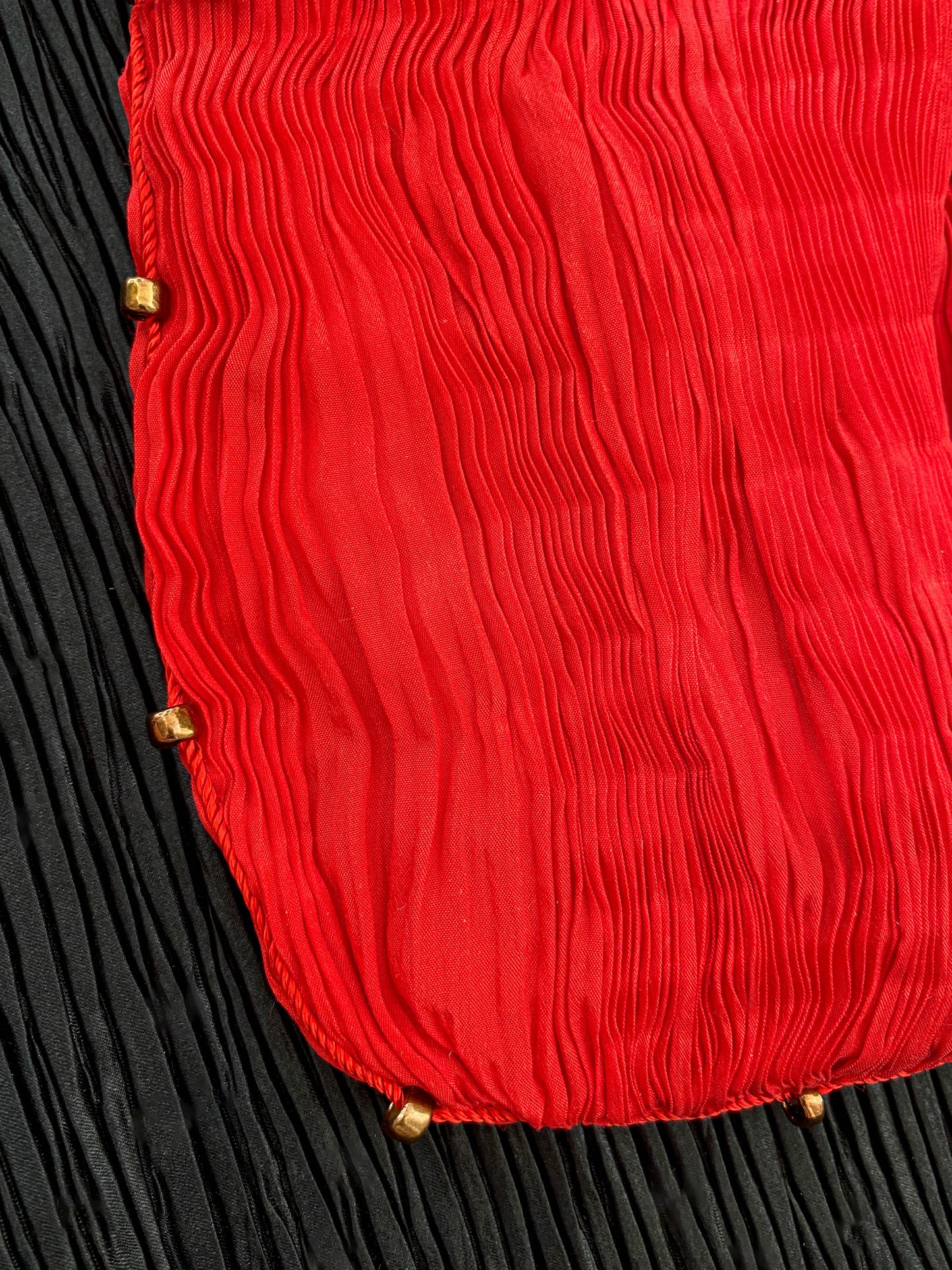 Venetia Studium Fortuny Pleated Red Silk Pouch