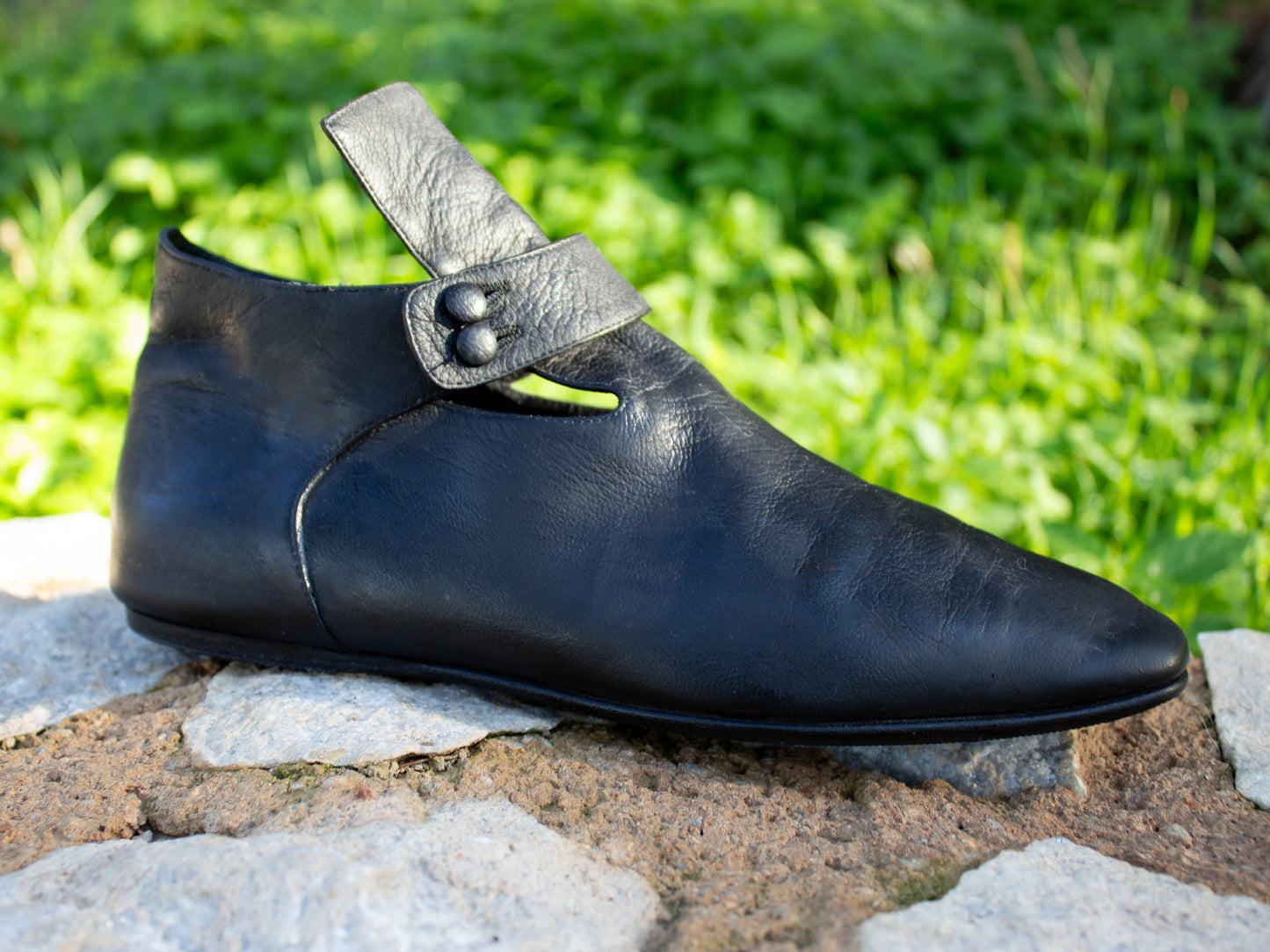 Romeo Gigli Black Leather Flats