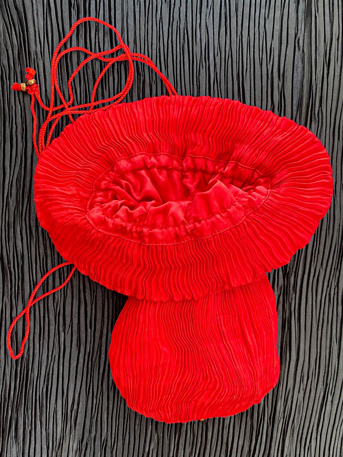Venetia Studium Fortuny Pleated Red Silk Pouch