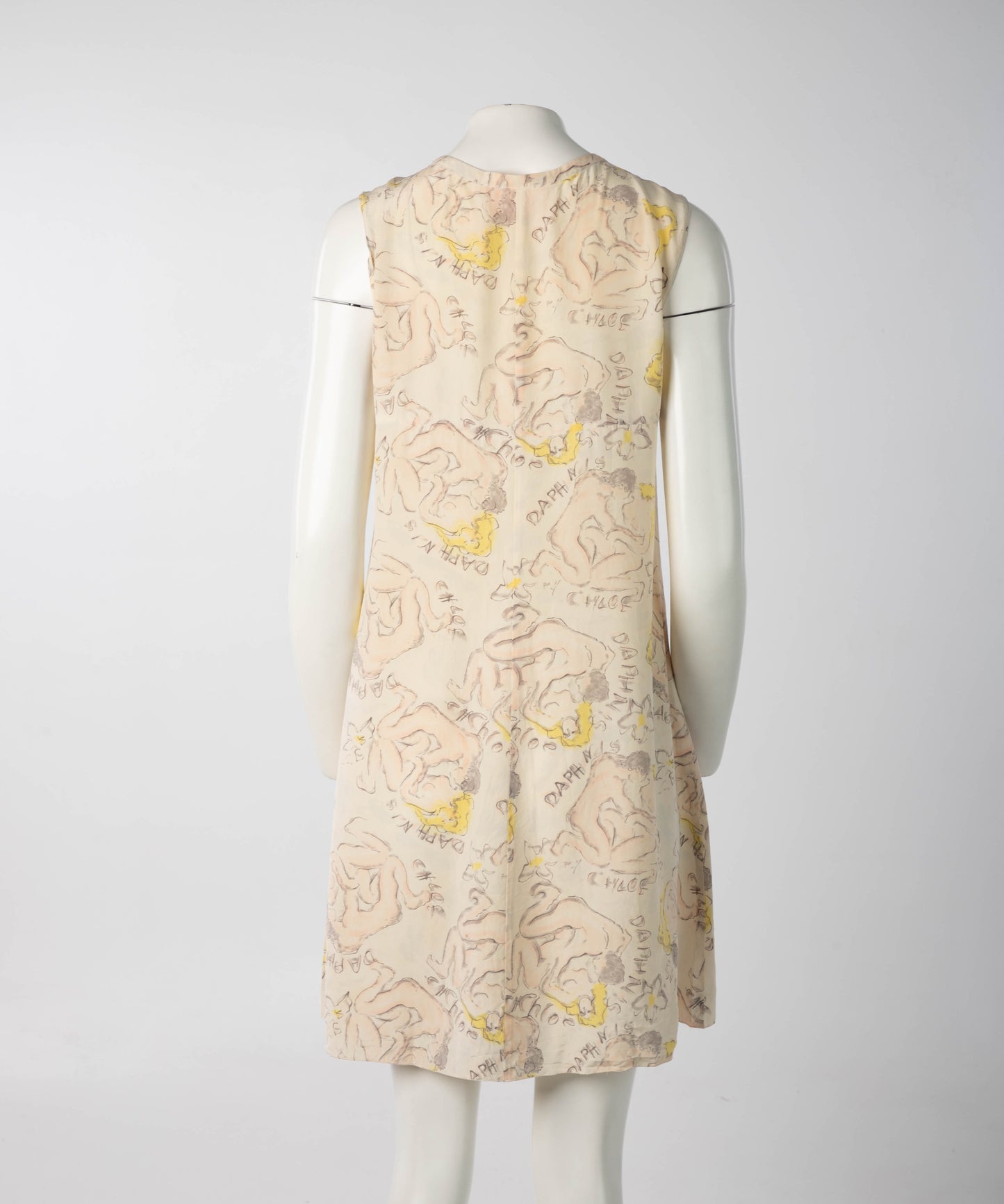 Chloé Karl Lagerfeld Era S/S 1994 Daphnis and Chloe Print Silk Dress