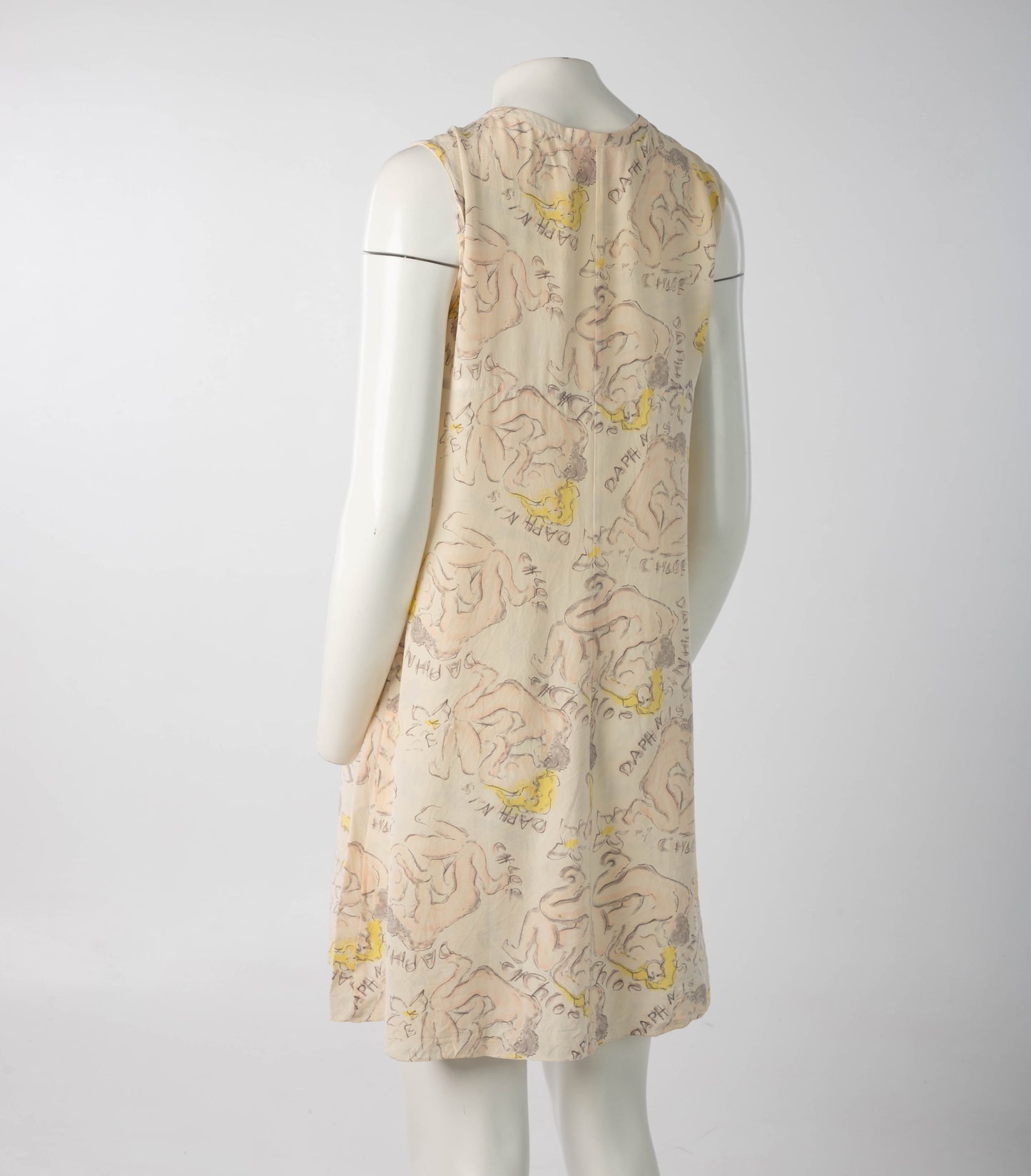 Chloé Karl Lagerfeld Era S/S 1994 Daphnis and Chloe Print Silk Dress