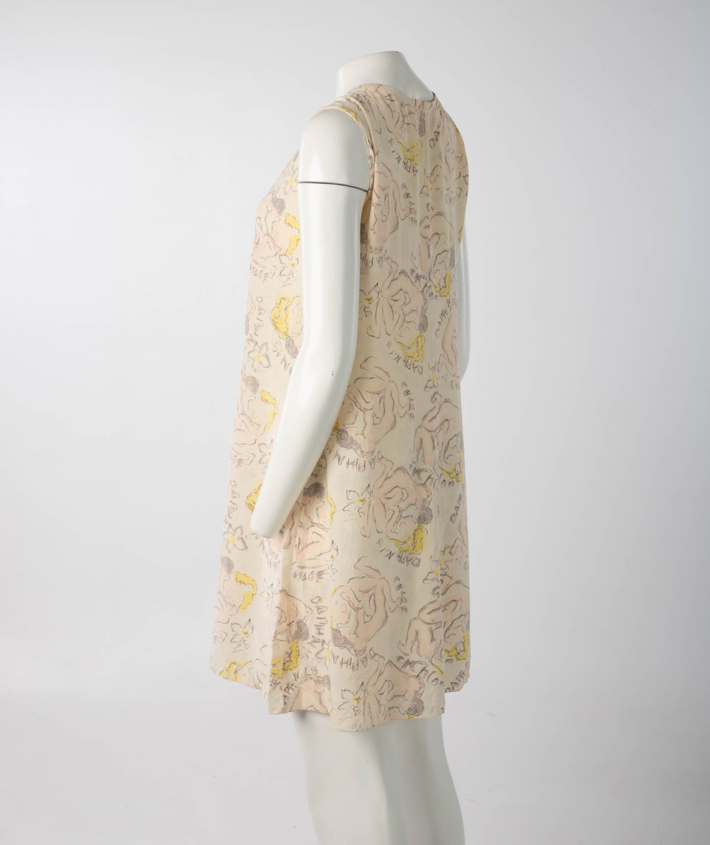 Chloé Karl Lagerfeld Era S/S 1994 Daphnis and Chloe Print Silk Dress