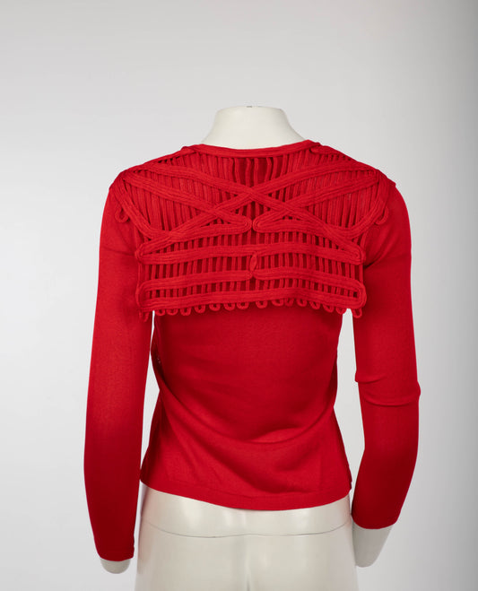 Cerini Red Lattice Sailor Jumper