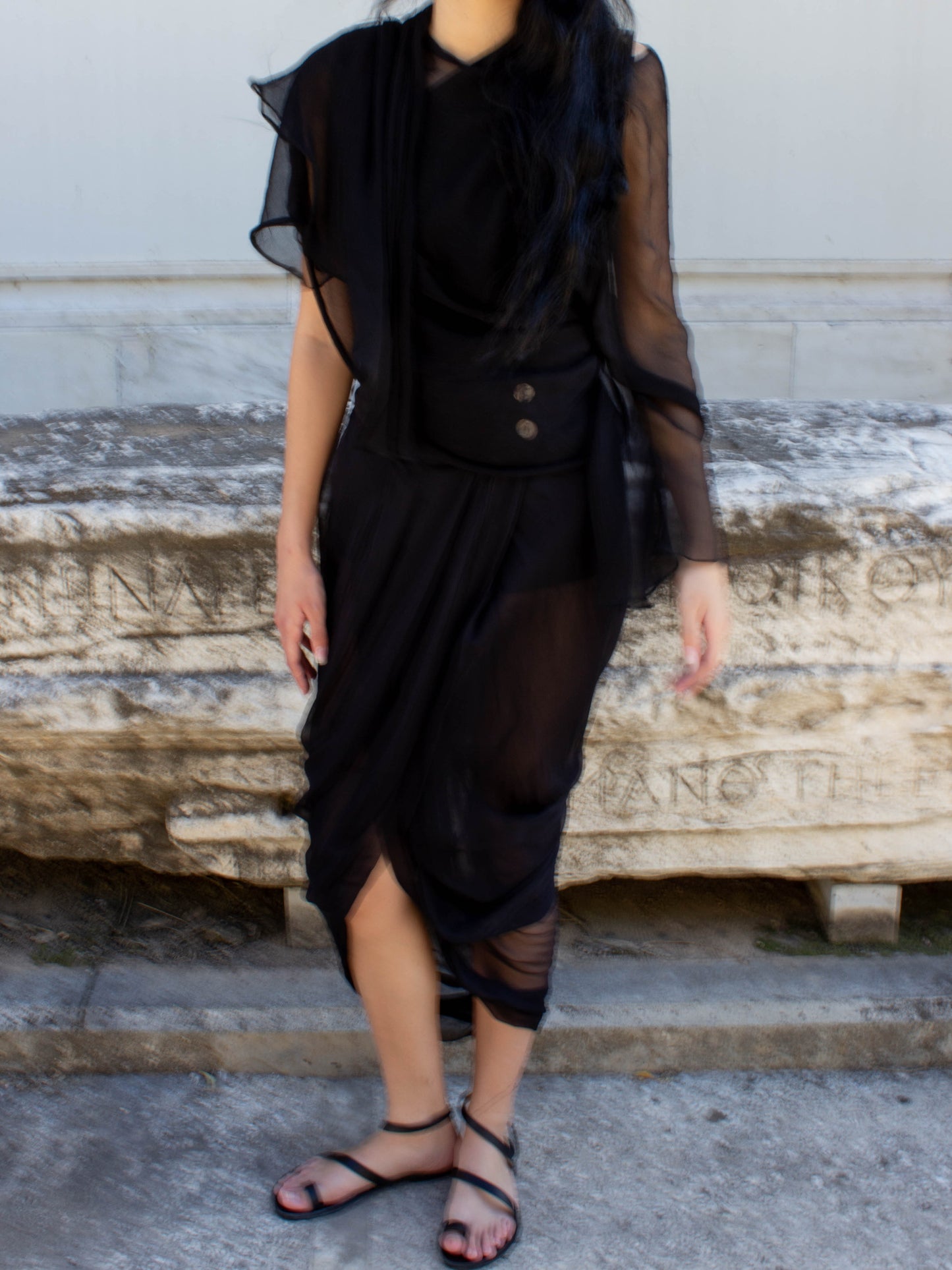 Celia Phillips Black Silk 'Persephone' Blouse