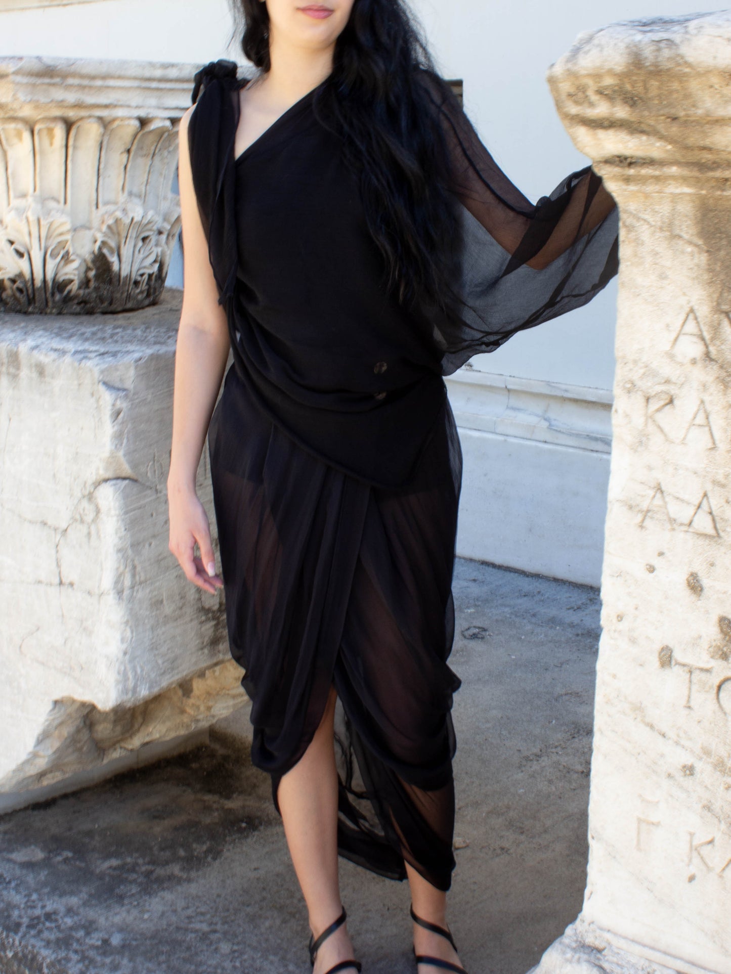 Celia Phillips Black Silk 'Persephone' Blouse