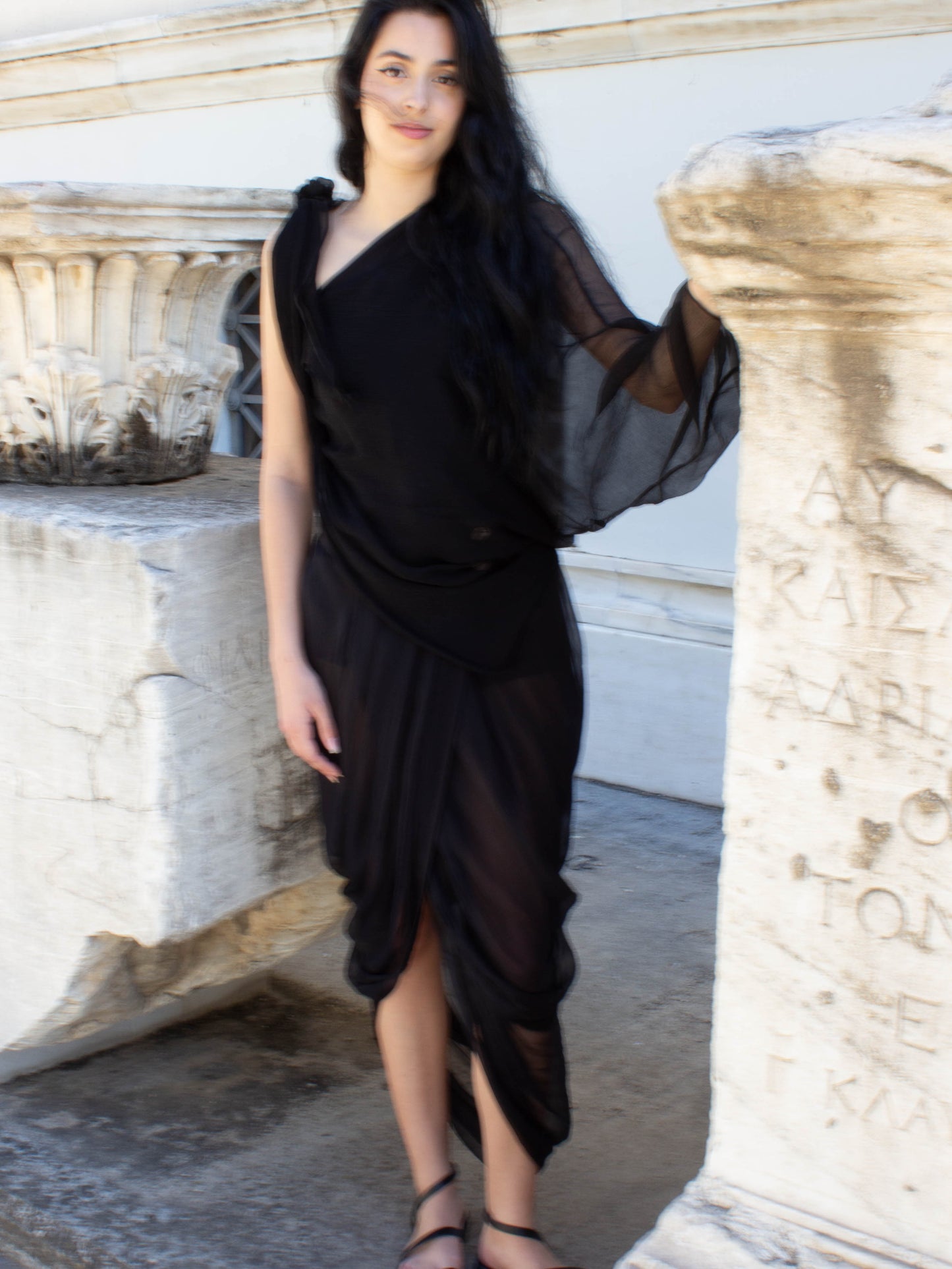 Celia Phillips Black Silk 'Persephone' Blouse