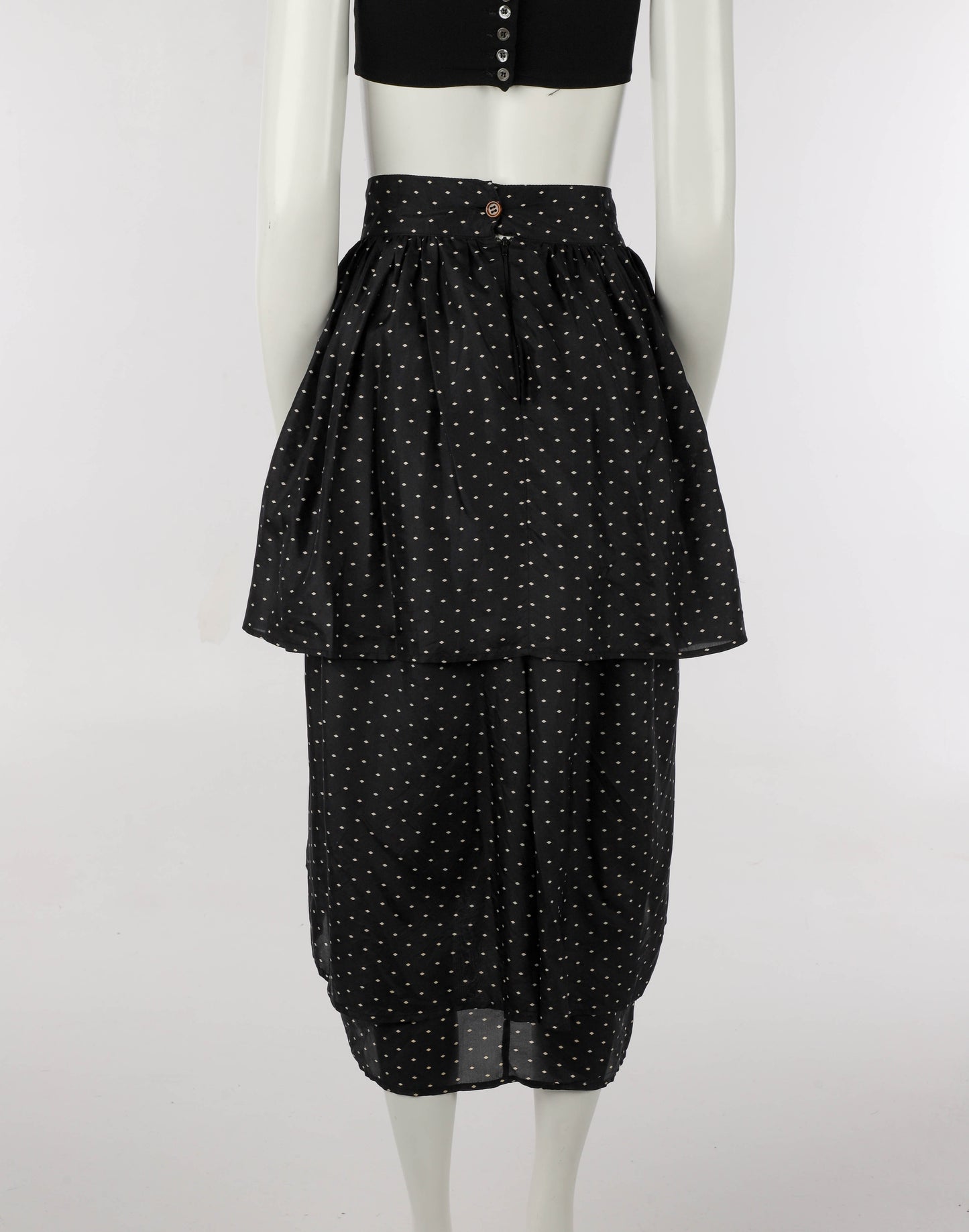 Dolce & Gabbana A/W 1989 Black Silk Habotai Baroque Skirt