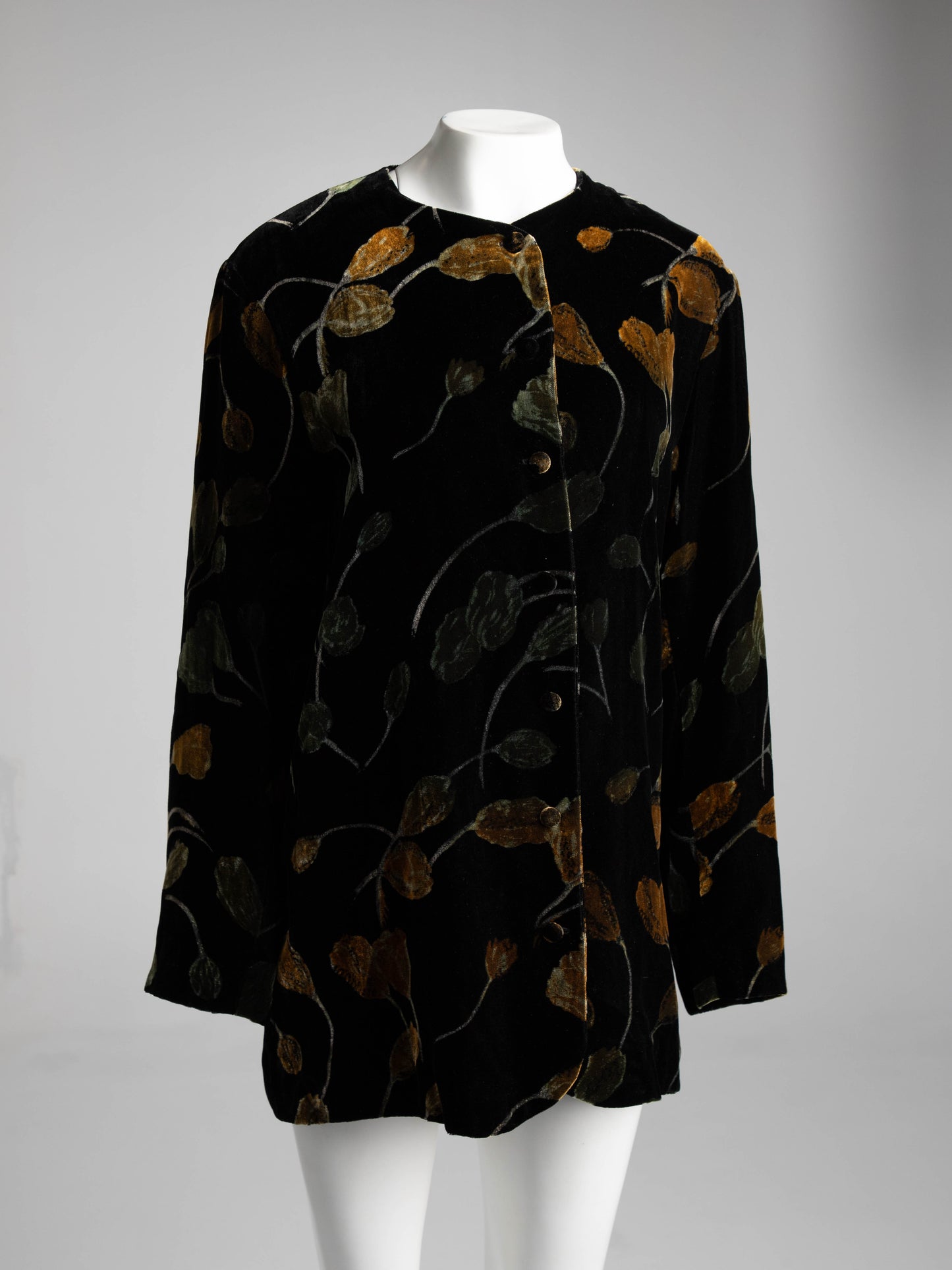 Georgina Von Etzdorf  Art to Wear Velvet Silk Screen Print Jacket