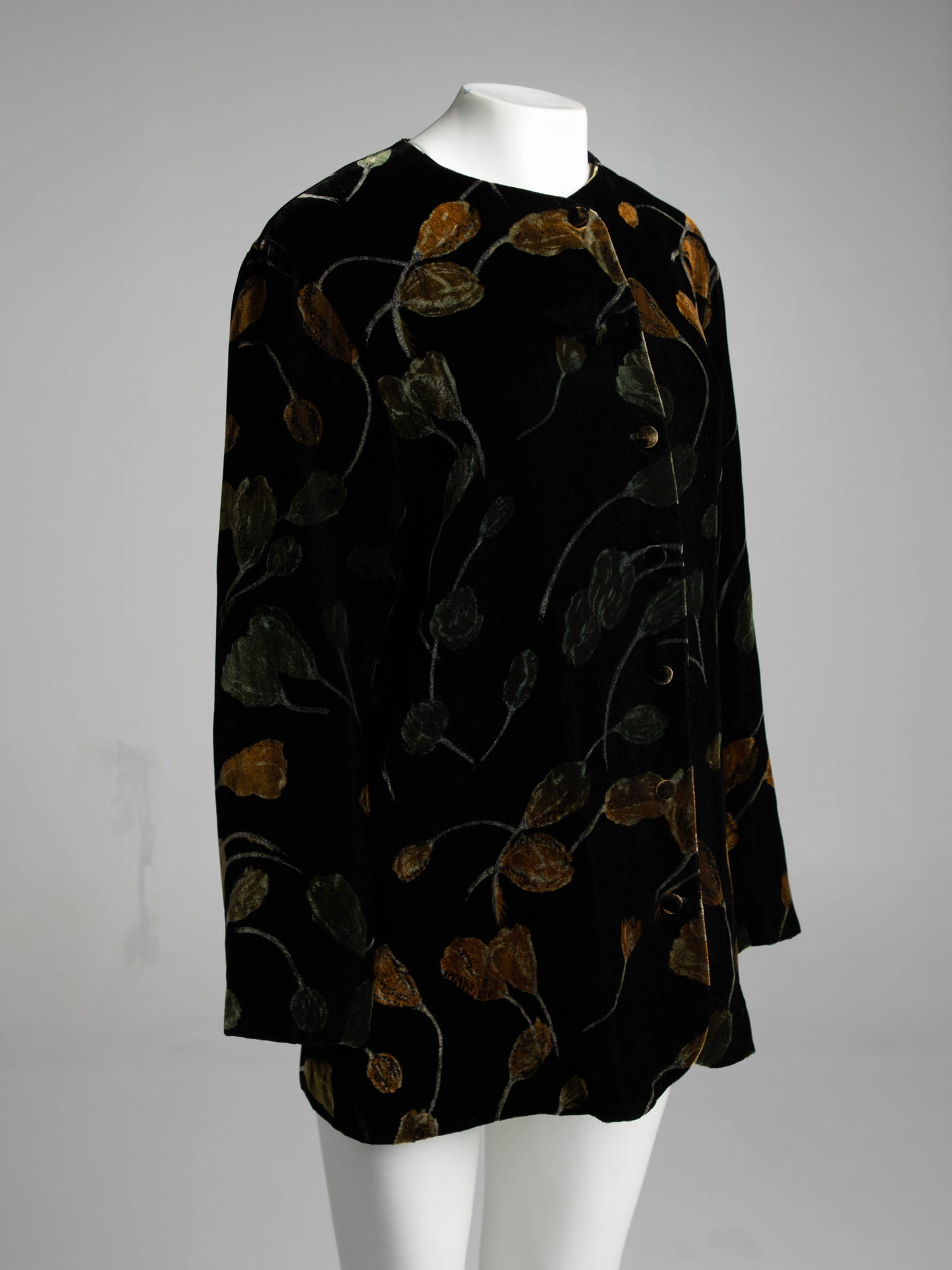 Georgina Von Etzdorf  Art to Wear Velvet Silk Screen Print Jacket