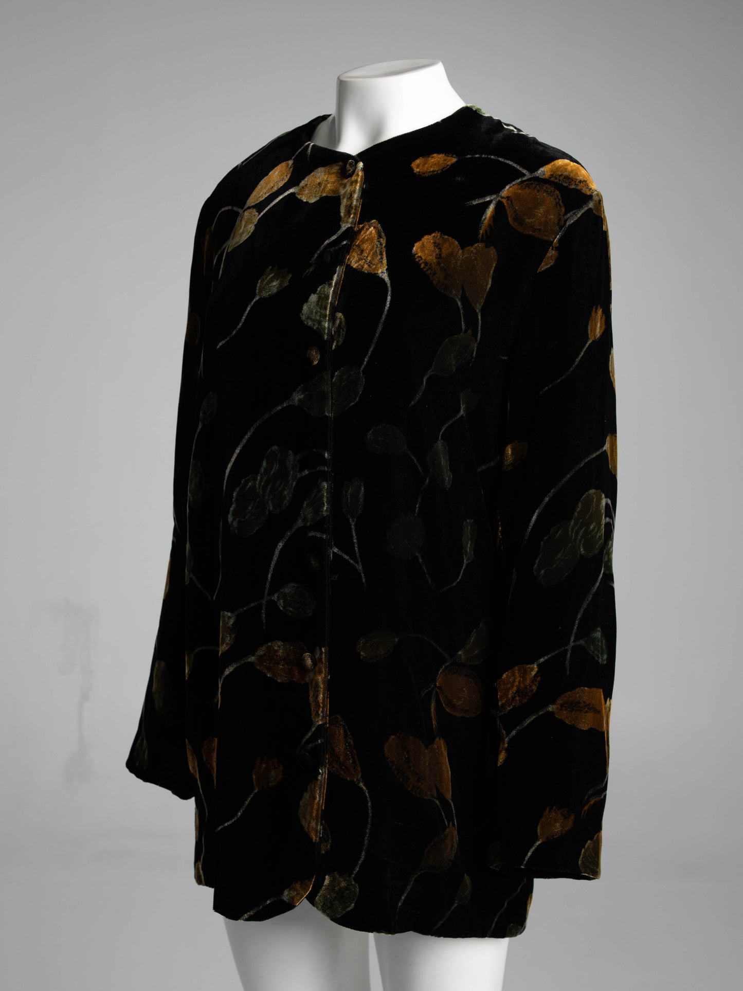 Georgina Von Etzdorf  Art to Wear Velvet Silk Screen Print Jacket