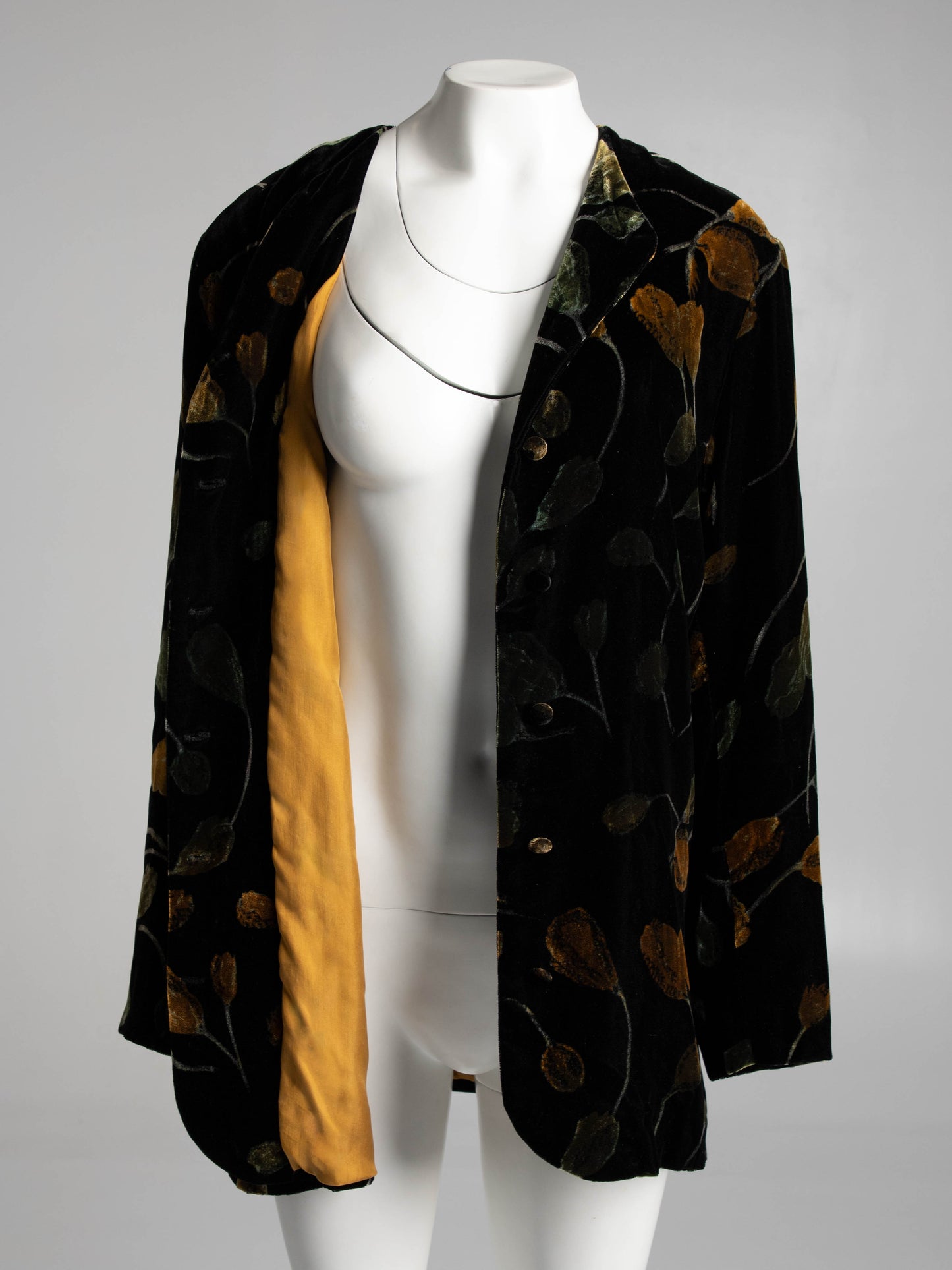 Georgina Von Etzdorf  Art to Wear Velvet Silk Screen Print Jacket