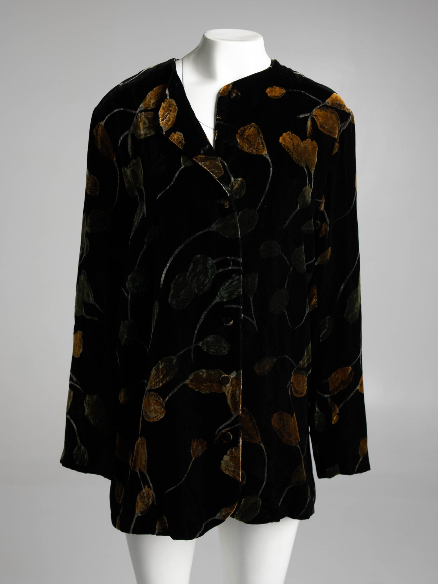 Georgina Von Etzdorf  Art to Wear Velvet Silk Screen Print Jacket