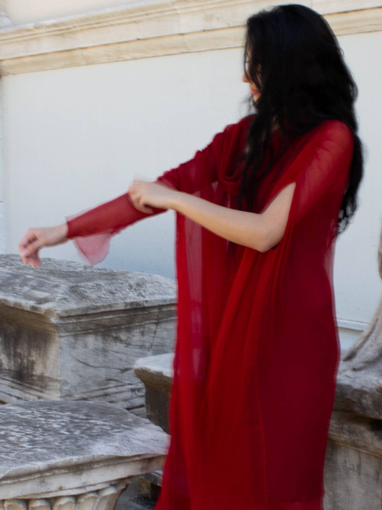 Celia Phillips Red Silk 'Atropos' Dress