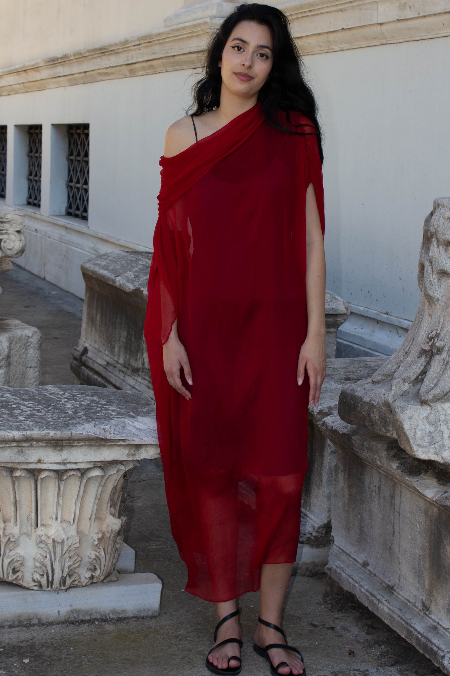Celia Phillips Red Silk 'Atropos' Dress