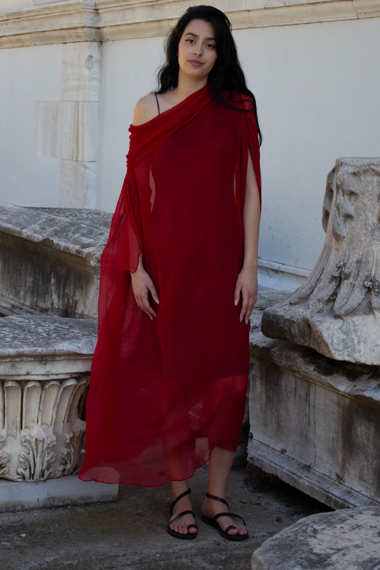 Celia Phillips Red Silk 'Atropos' Dress