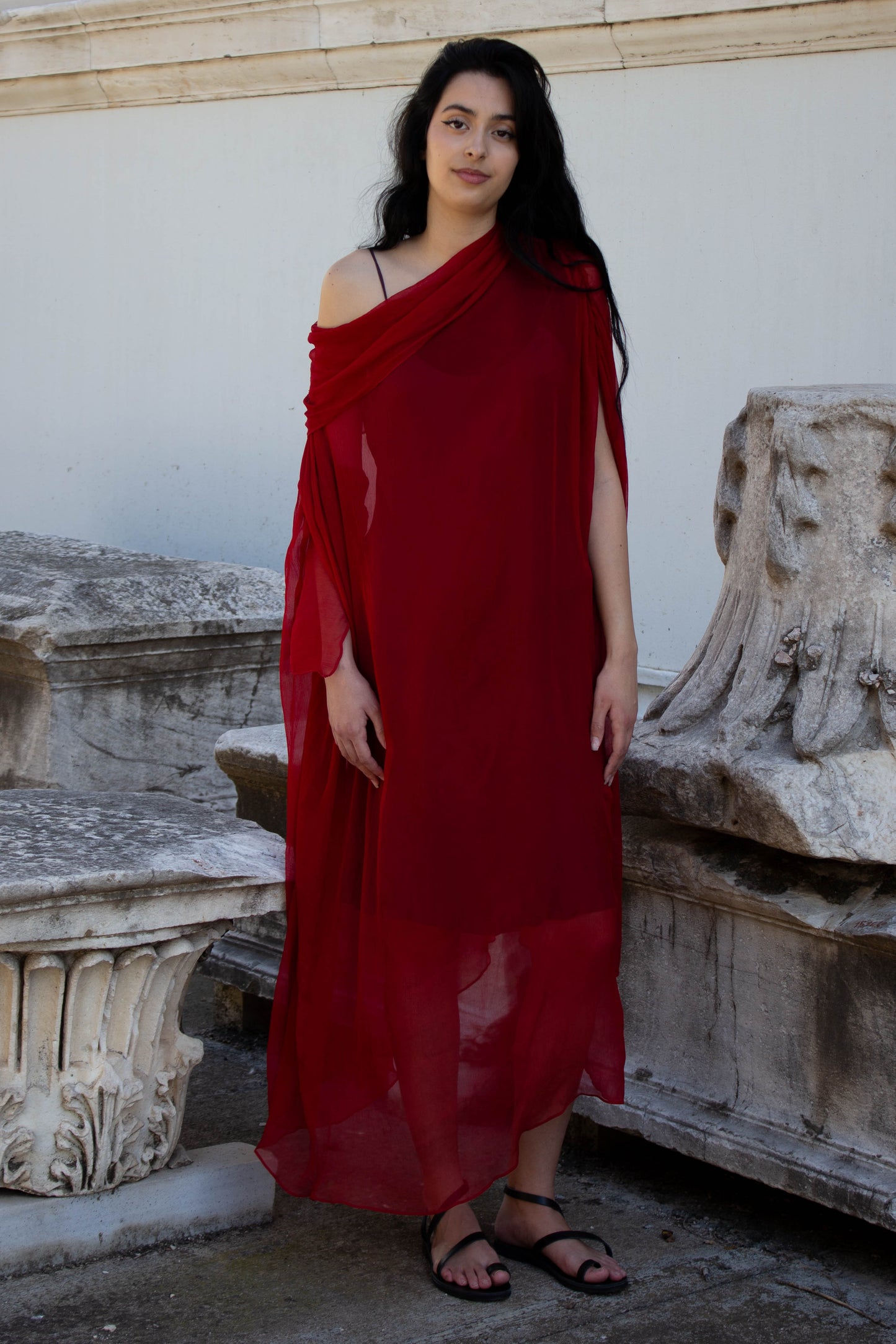 Celia Phillips Red Silk 'Atropos' Dress