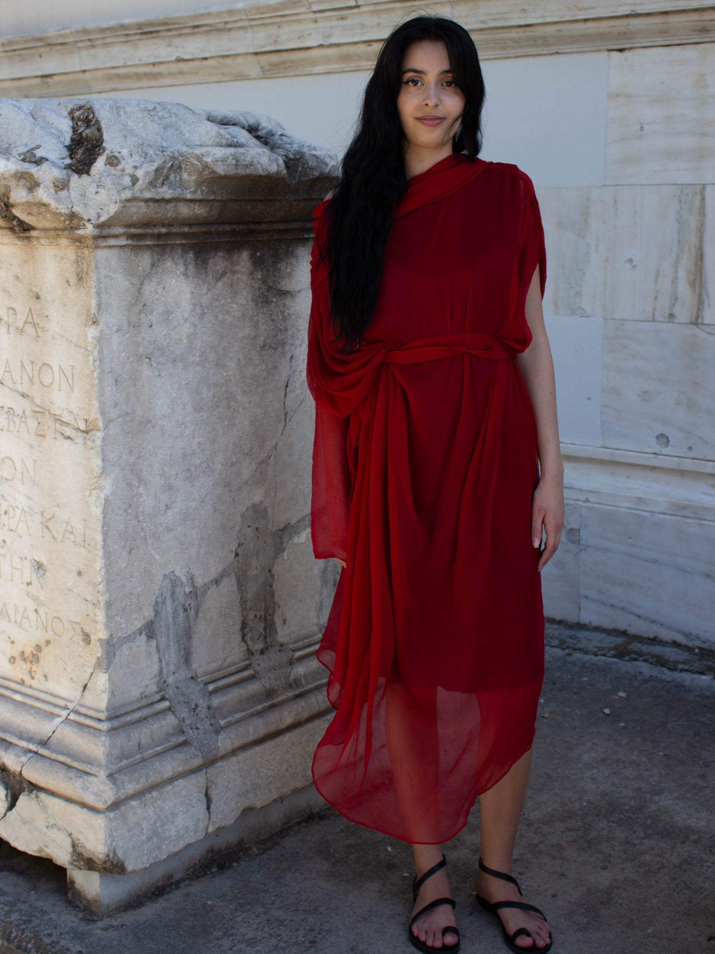 Celia Phillips Red Silk 'Atropos' Dress